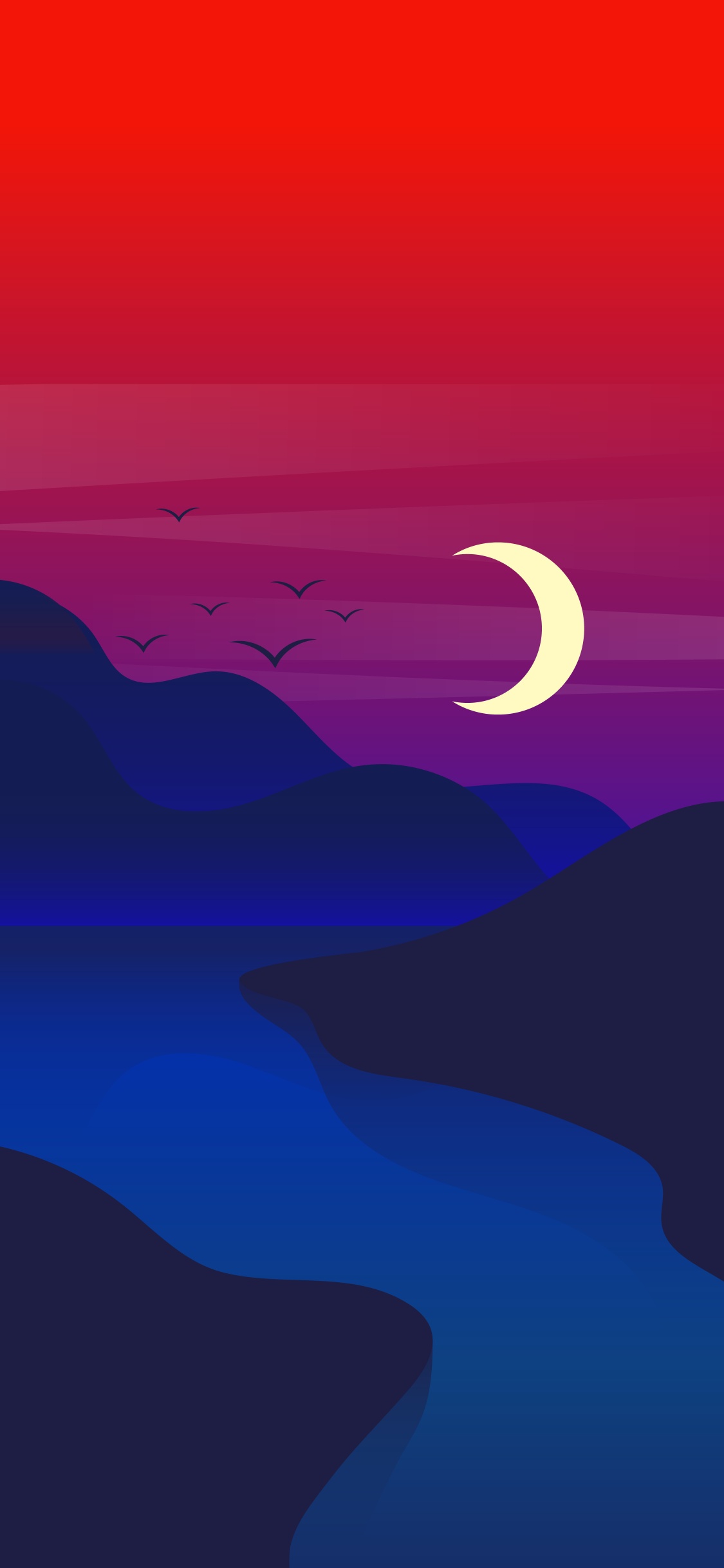 Tablet, Ambiente, Luna, Afterglow, Atardecer. Wallpaper in 1125x2436 Resolution