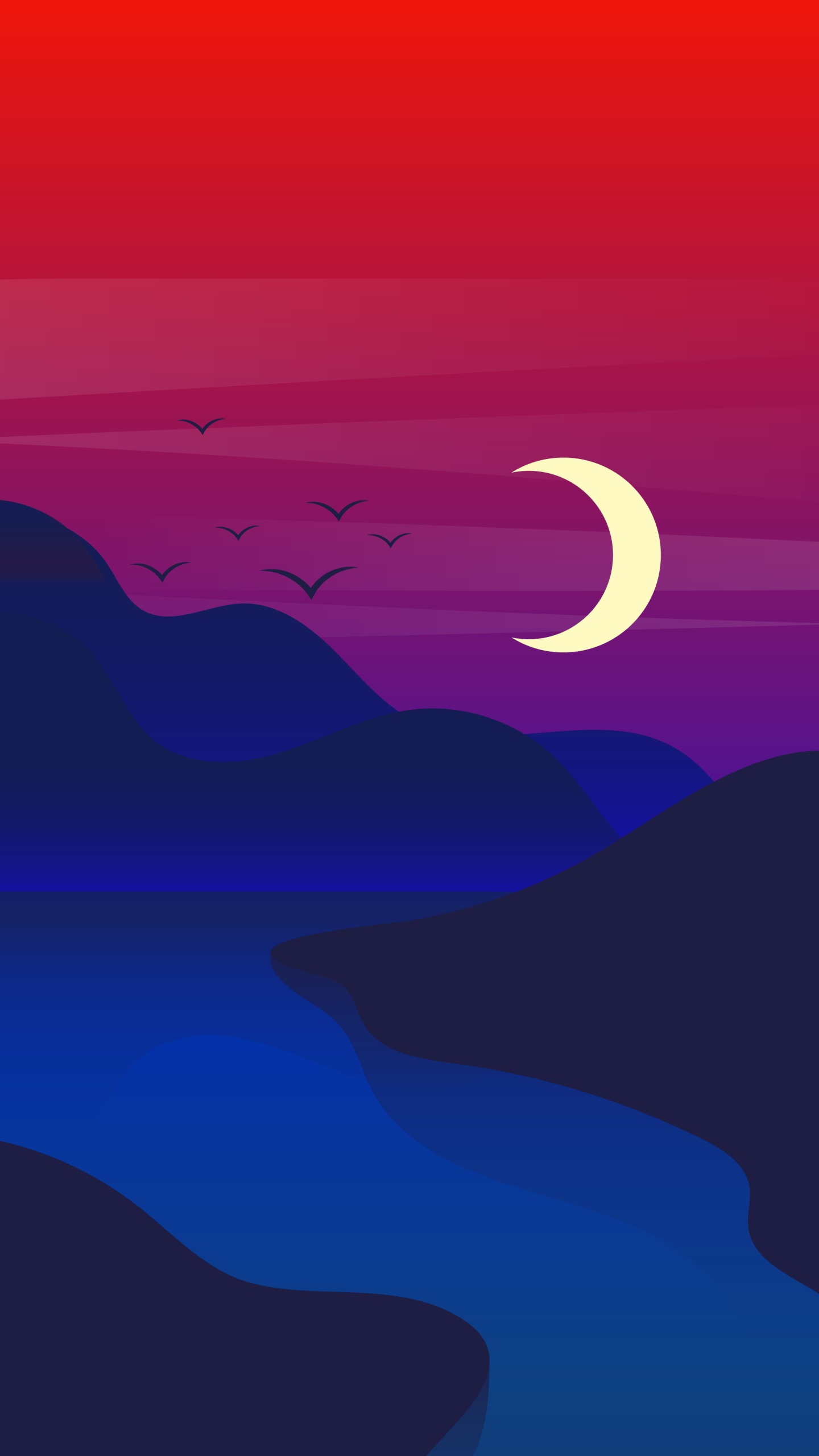 Tablet, Atmosphäre, Tageszeit, Mond, Afterglow. Wallpaper in 1440x2560 Resolution