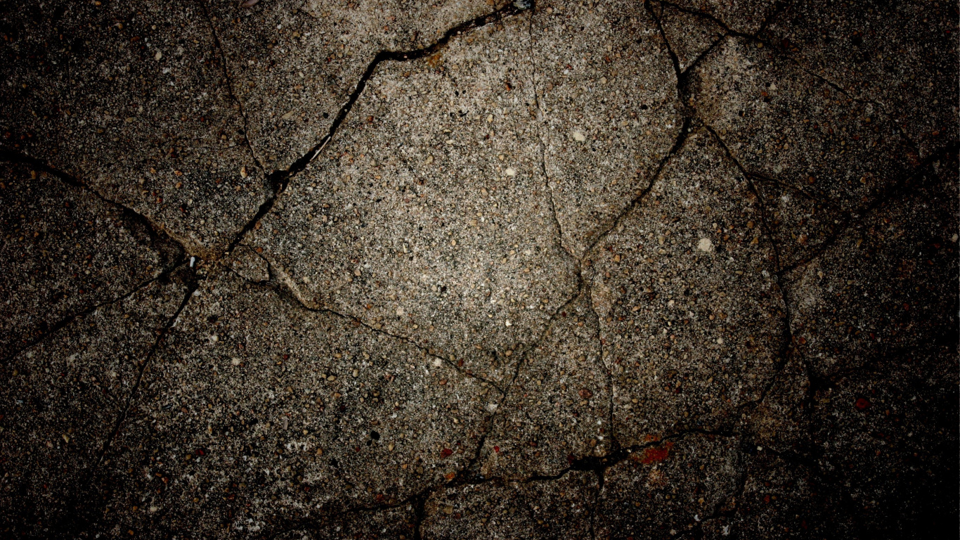 Braune Getrocknete Blätter Auf Grauem Betonboden. Wallpaper in 1366x768 Resolution