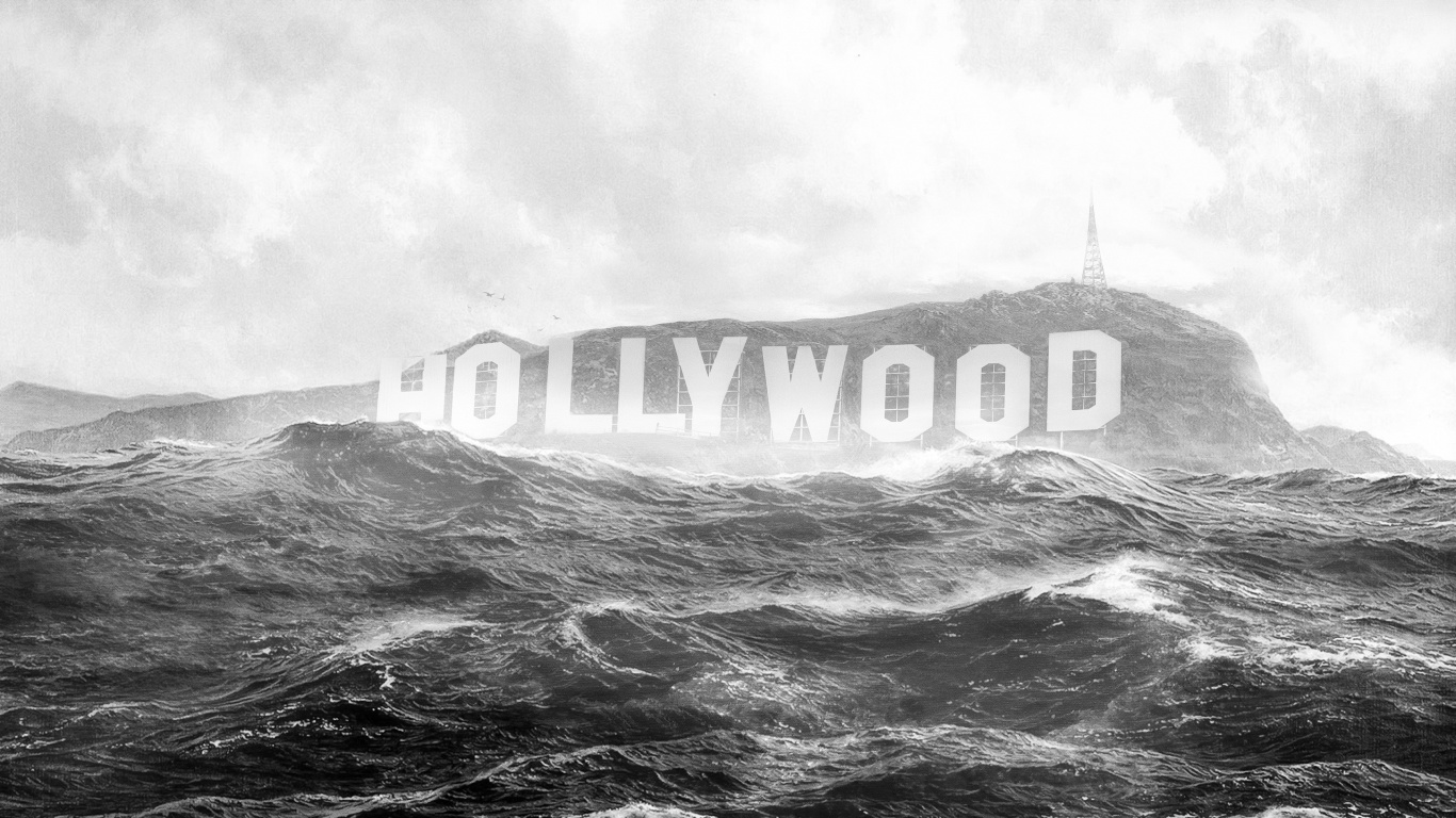 Grayscale Photo of Ocean Waves. Wallpaper in 1366x768 Resolution