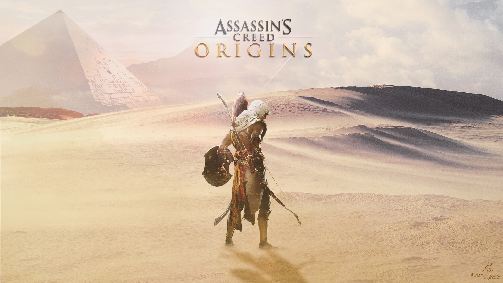 Assassins Creed Origins, Ubisoft, Desert, Landscape, Aeolian Landform. Wallpaper in 1920x1080 Resolution