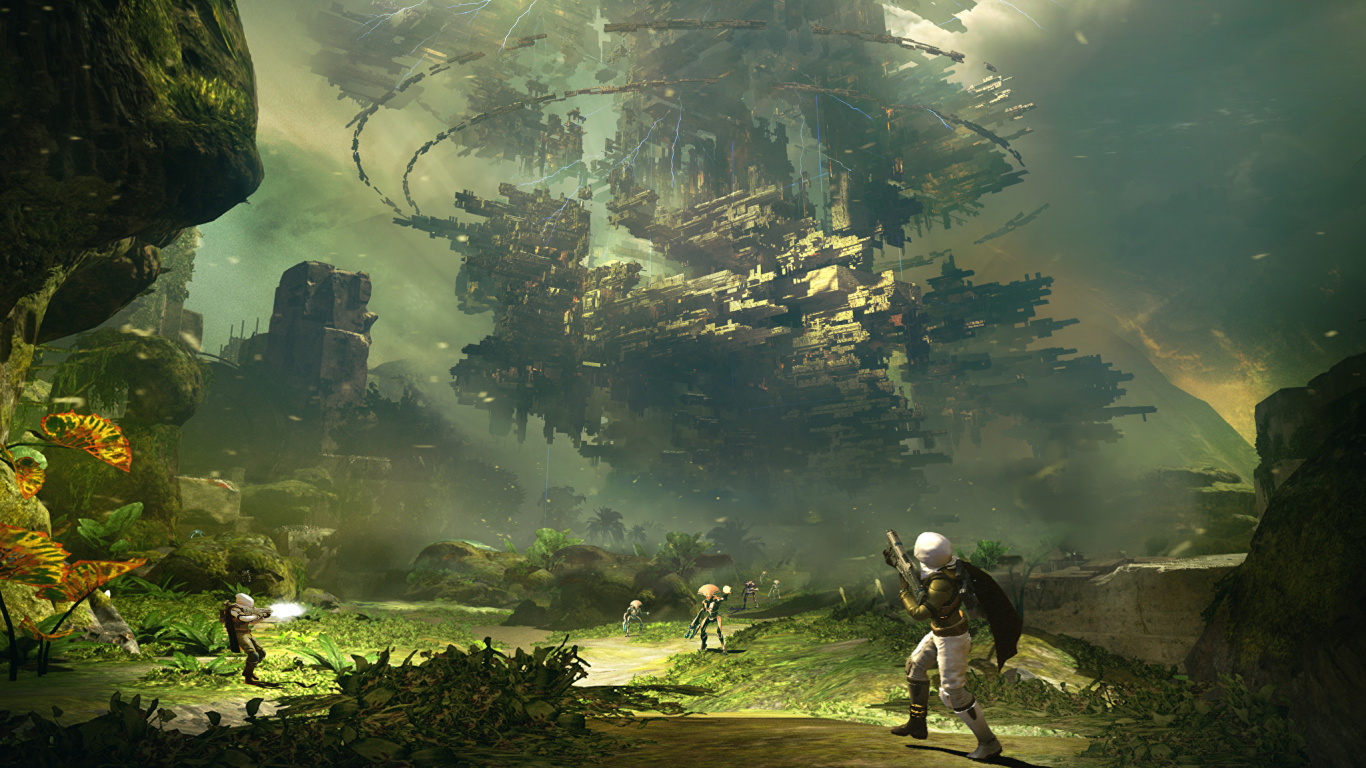 Homme en T-shirt Blanc et Pantalon Noir Marchant Sur un Terrain D'herbe Verte Près D'arbres Verts. Wallpaper in 1366x768 Resolution