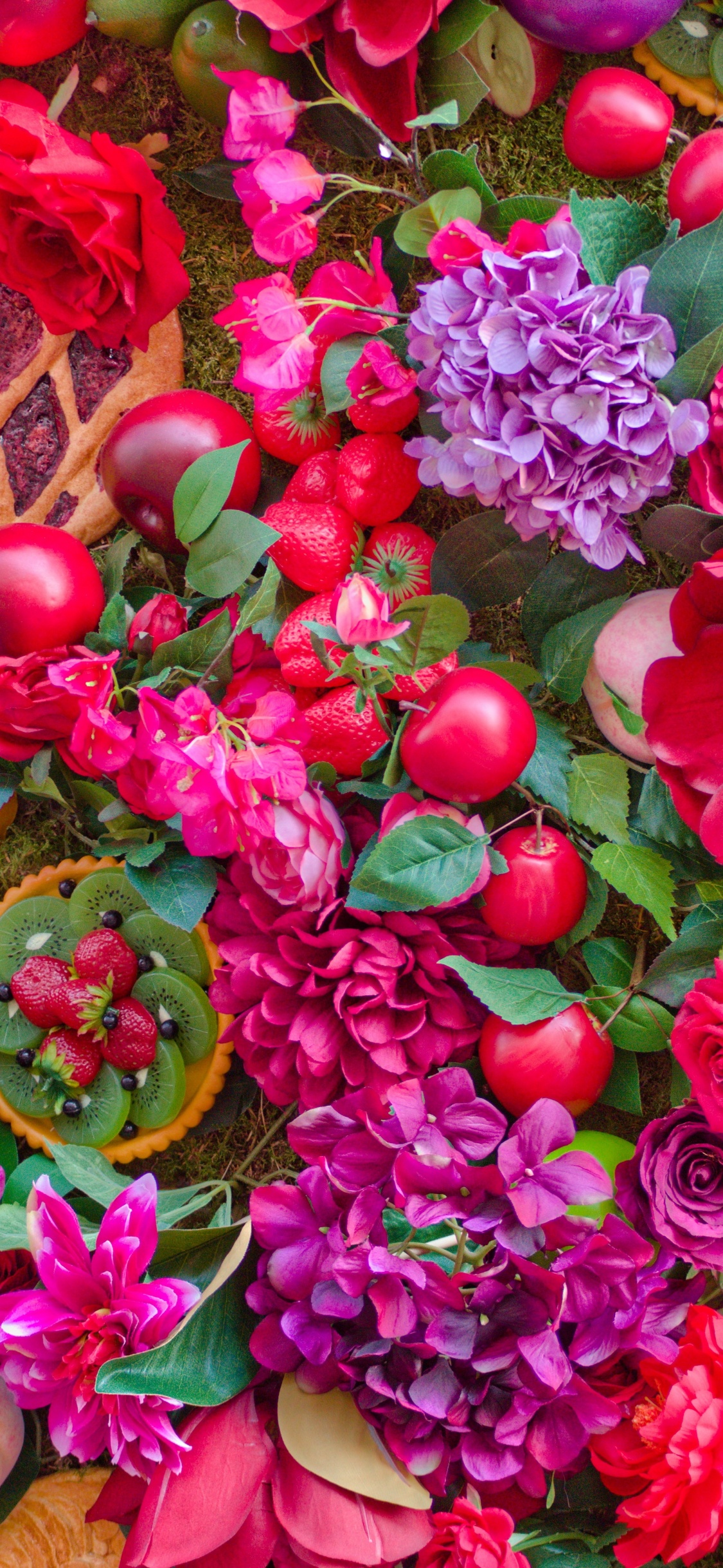 Pink and Purple Flower Petals. Wallpaper in 1125x2436 Resolution