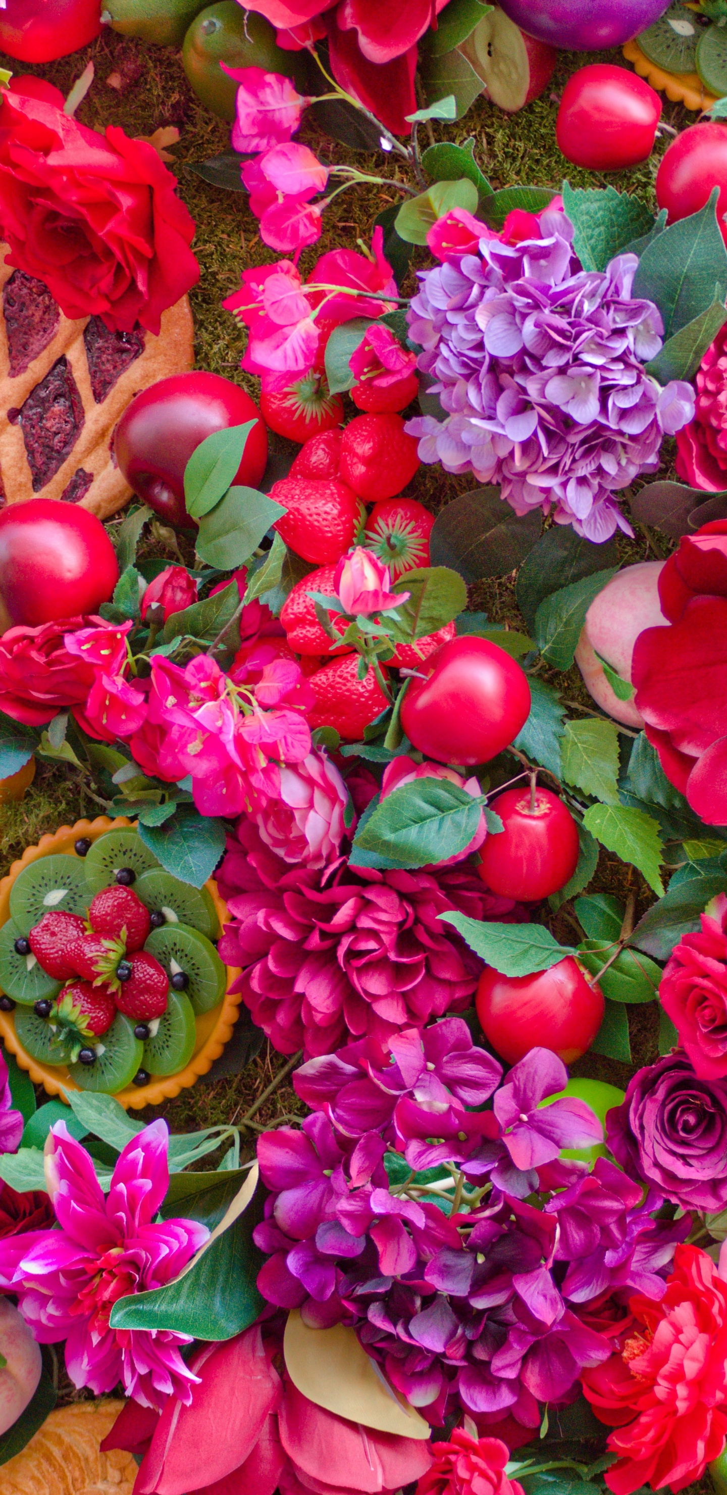 Pétales de Fleurs Roses et Violettes. Wallpaper in 1440x2960 Resolution