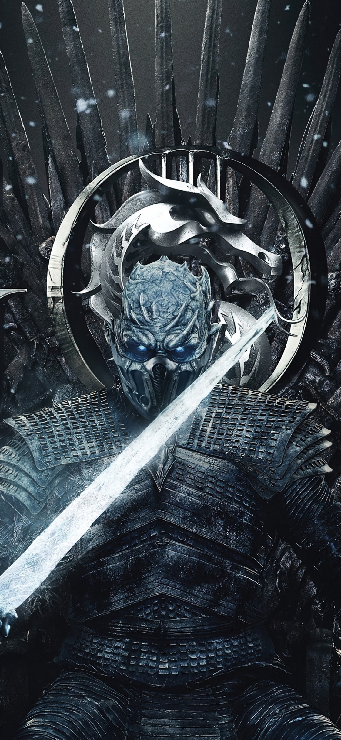 Mortal Kombat, Sub Zero, Darkness, Space, Electric Blue. Wallpaper in 1125x2436 Resolution