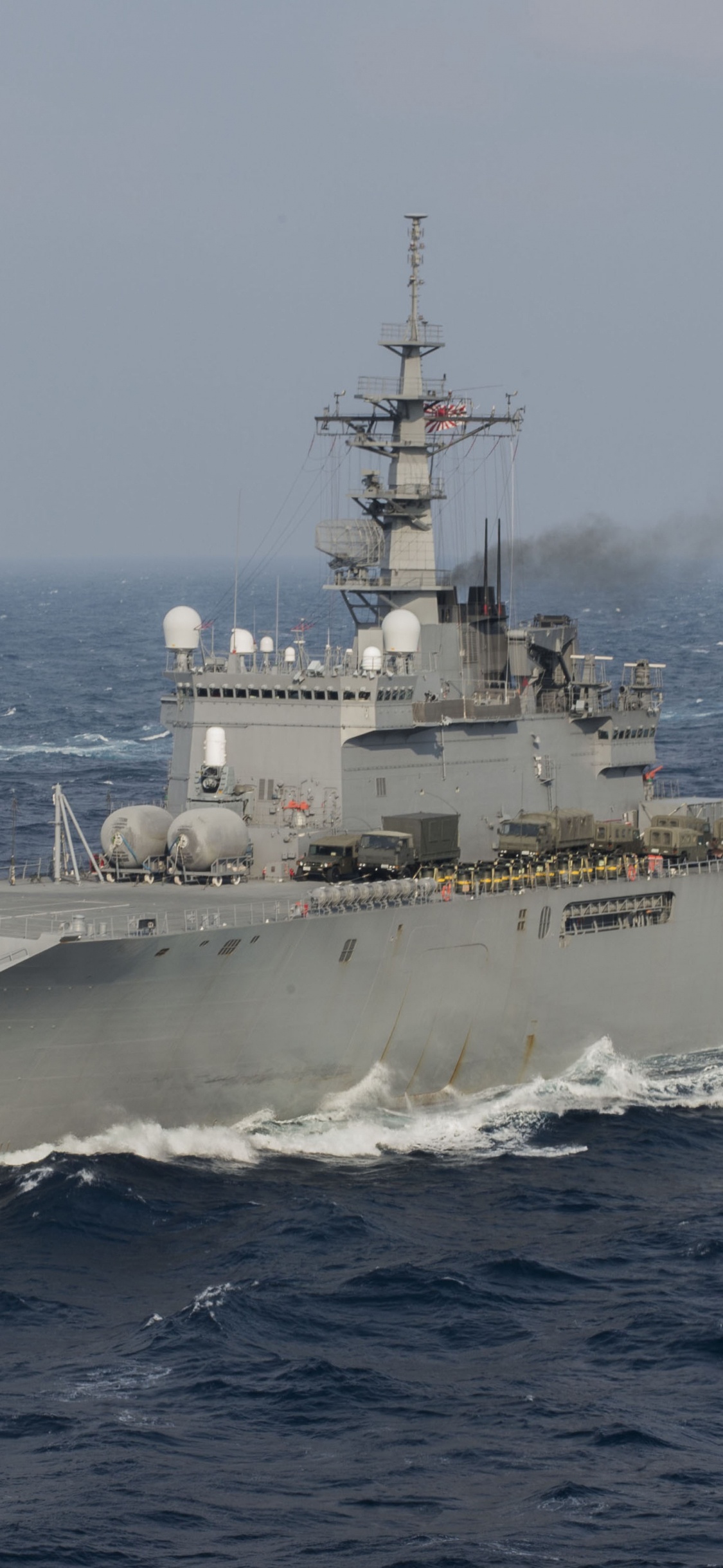 USS Halsey DDG-97, Japan Maritime Self-Defense Force, JS Shimokita, Warship, Navy. Wallpaper in 1125x2436 Resolution