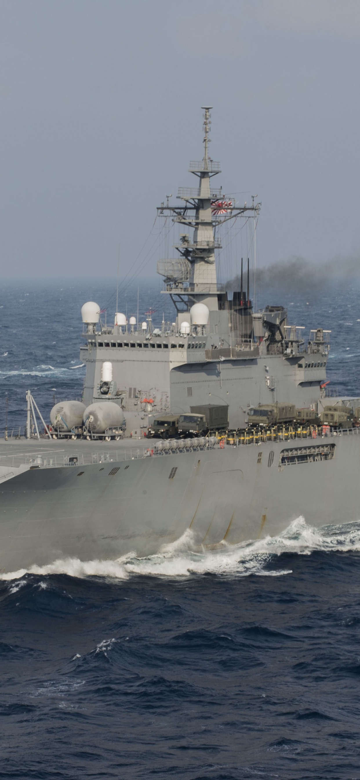 USS Halsey DDG-97, Japan Maritime Self-Defense Force, JS Shimokita, Warship, Navy. Wallpaper in 1242x2688 Resolution