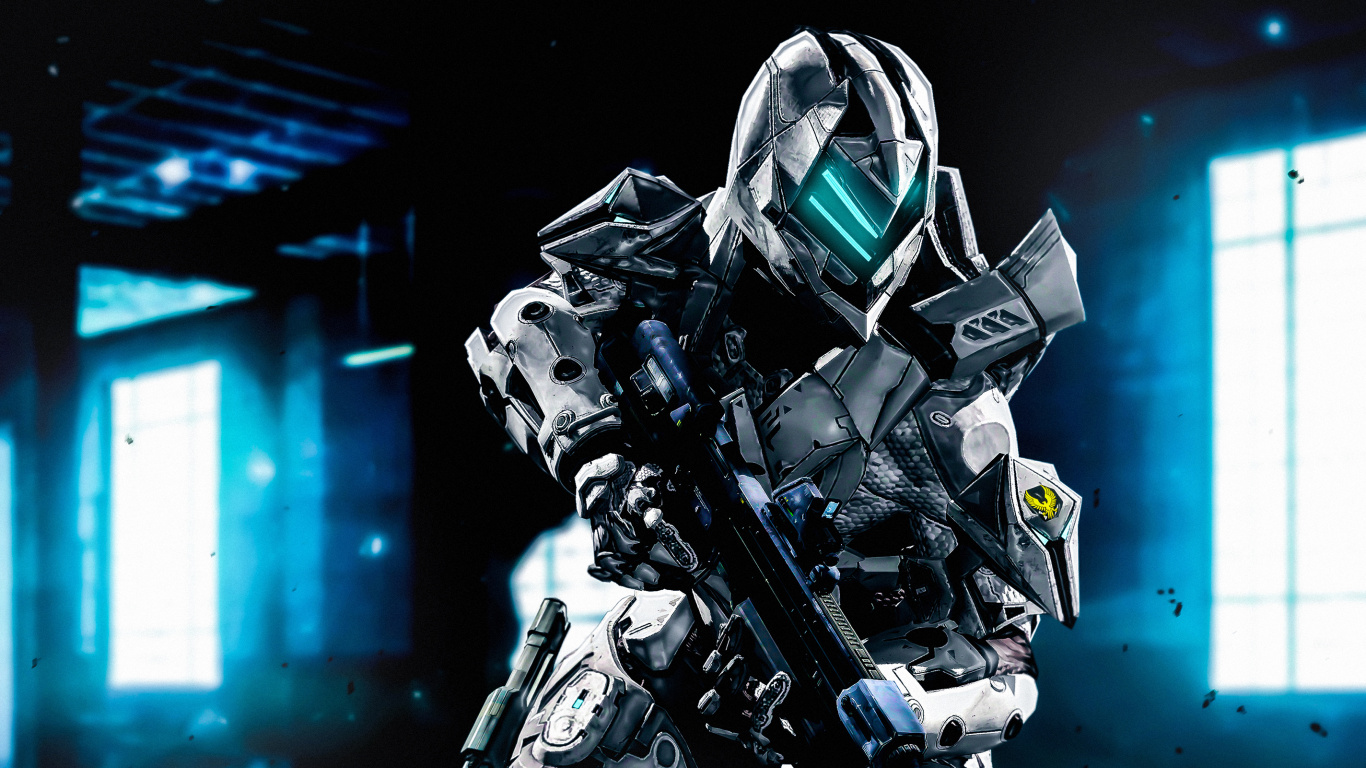 Mecha, Gray Spartan, Machine, Space, Halo 3. Wallpaper in 1366x768 Resolution