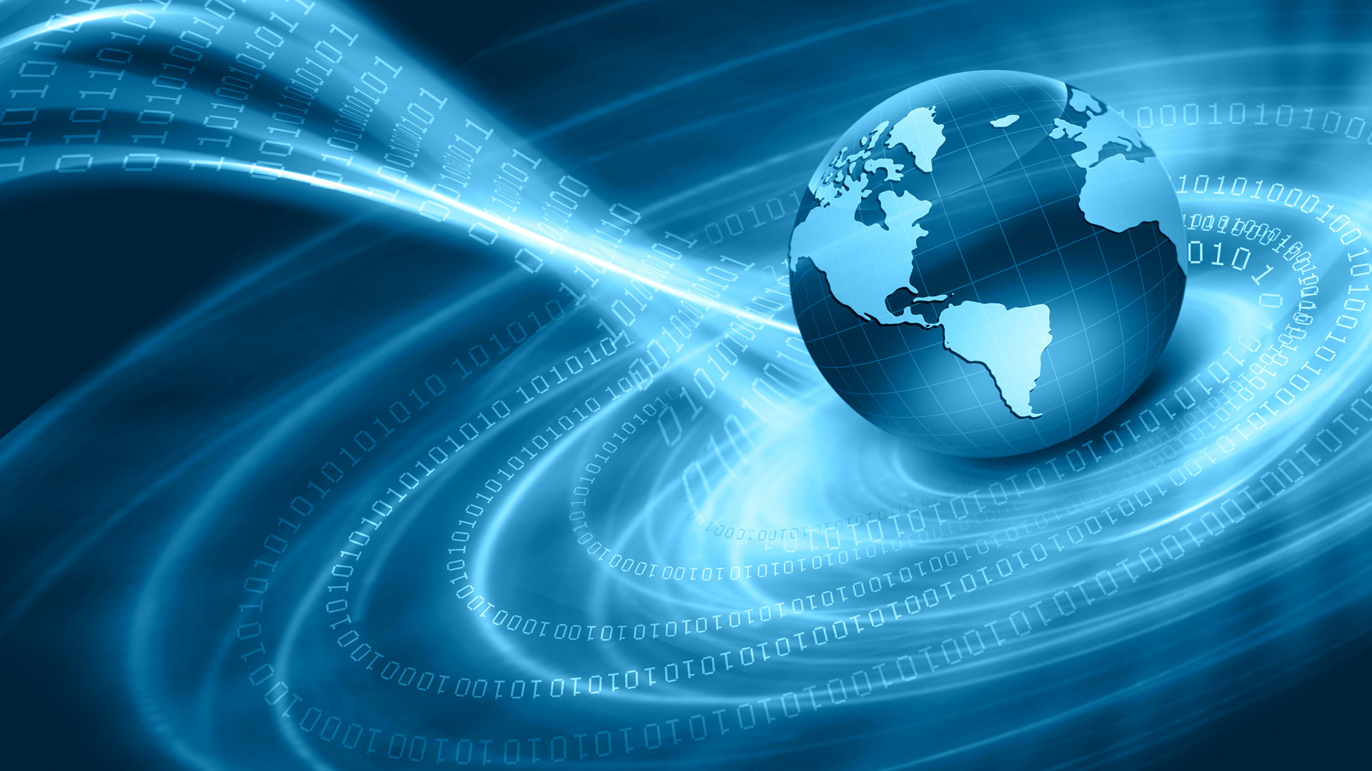 Blue and White Globe With Light. Wallpaper in 1920x1080 Resolution