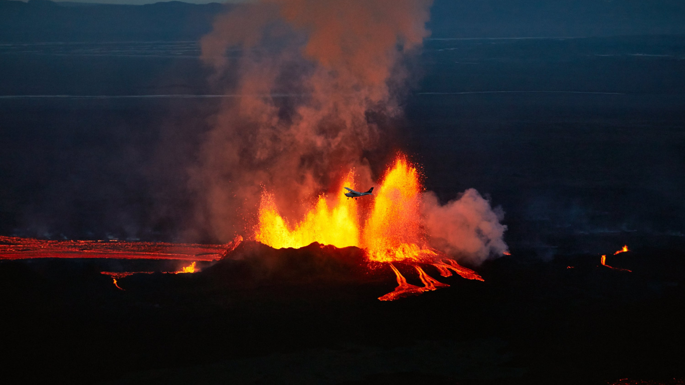 Holuhraun, 热, 火山的地貌, 卡特拉, 屏蔽火山 壁纸 1366x768 允许
