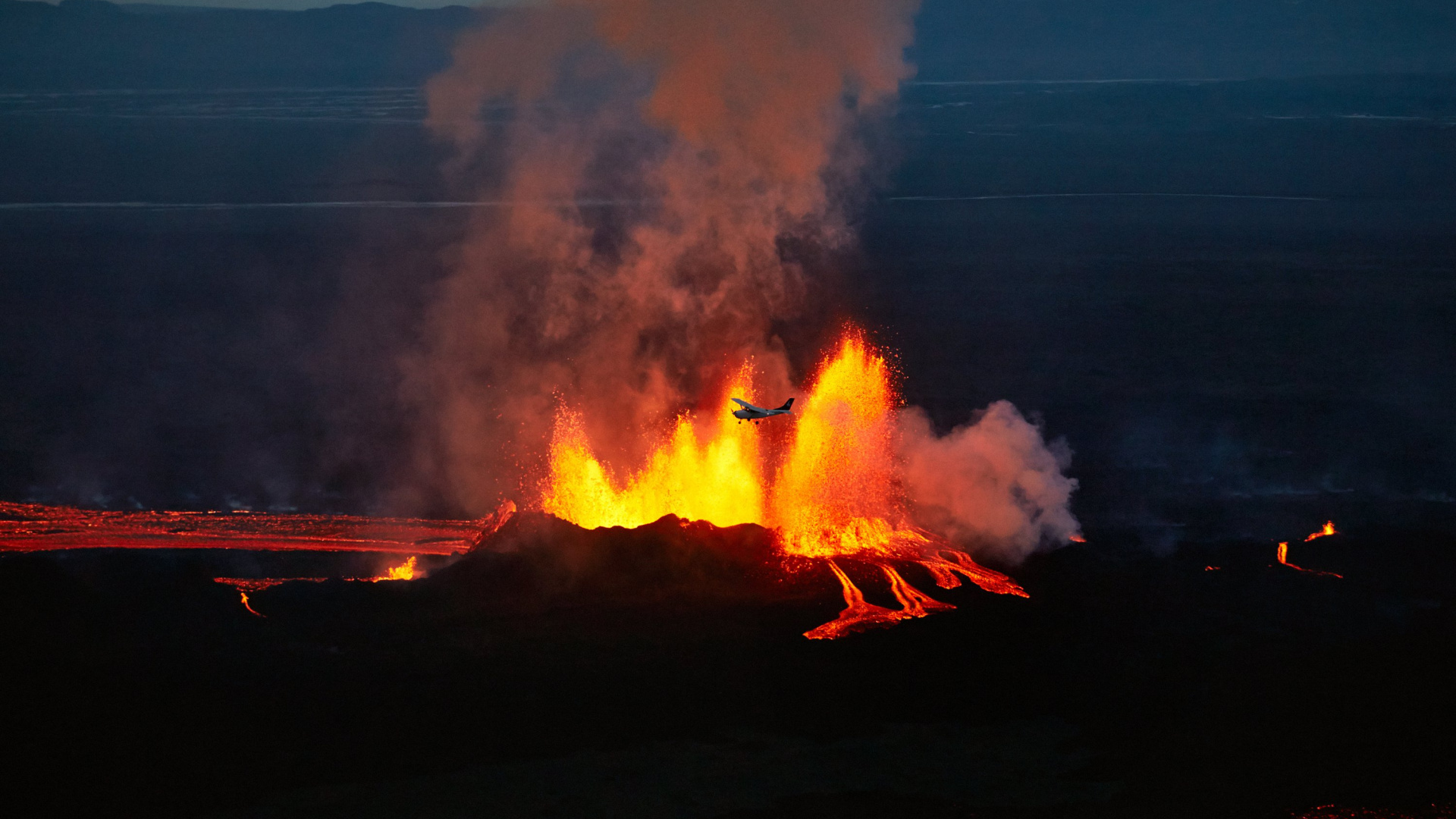 Holuhraun, 热, 火山的地貌, 卡特拉, 屏蔽火山 壁纸 1920x1080 允许