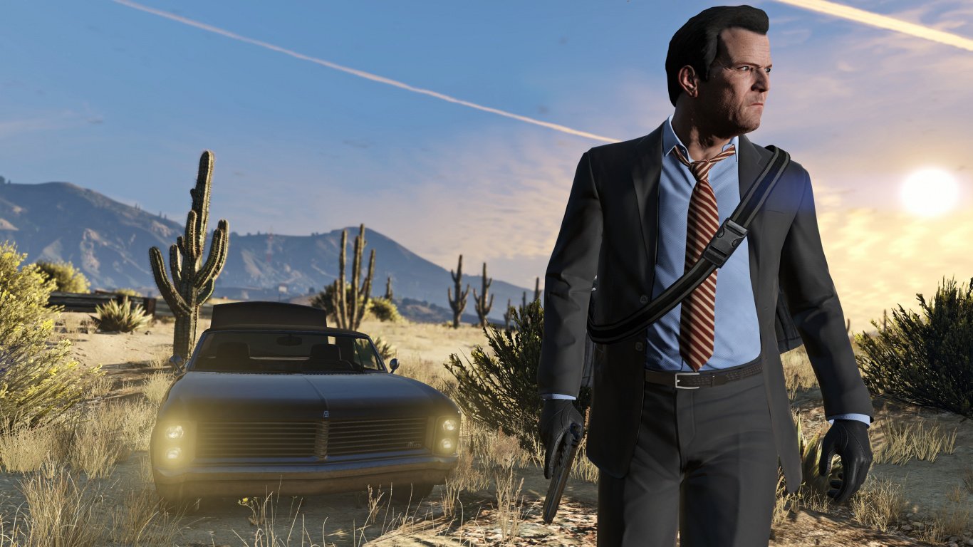 Grand Theft Auto v, Grand Theft Auto Iv, Rockstar Games, Car, Landscape. Wallpaper in 1366x768 Resolution