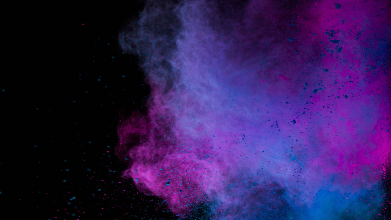 Humo Púrpura y Rosa Sobre Fondo Negro. Wallpaper in 1280x720 Resolution