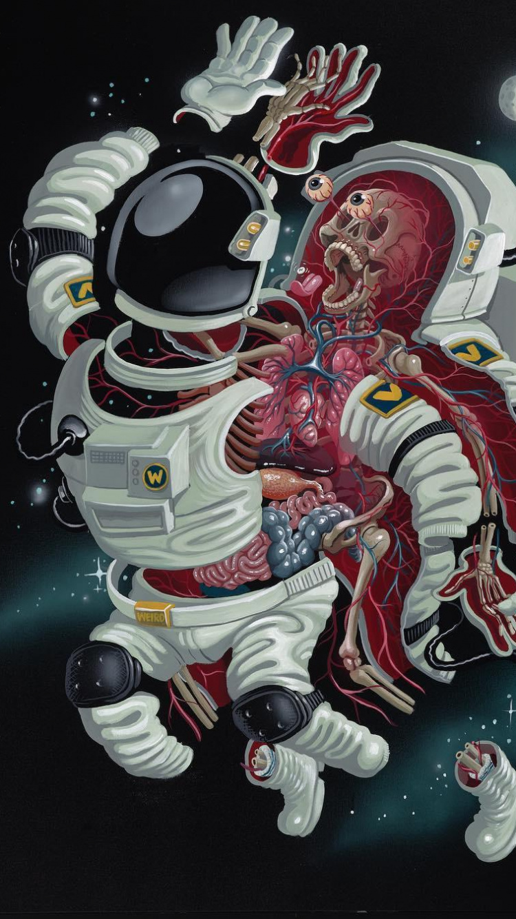Astronaut Anatomy, Dissection, Art, Street Art, Astronaut. Wallpaper in 750x1334 Resolution