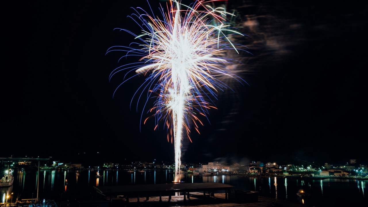 Fireworks, Night, Event, Festival, Party. Wallpaper in 1280x720 Resolution