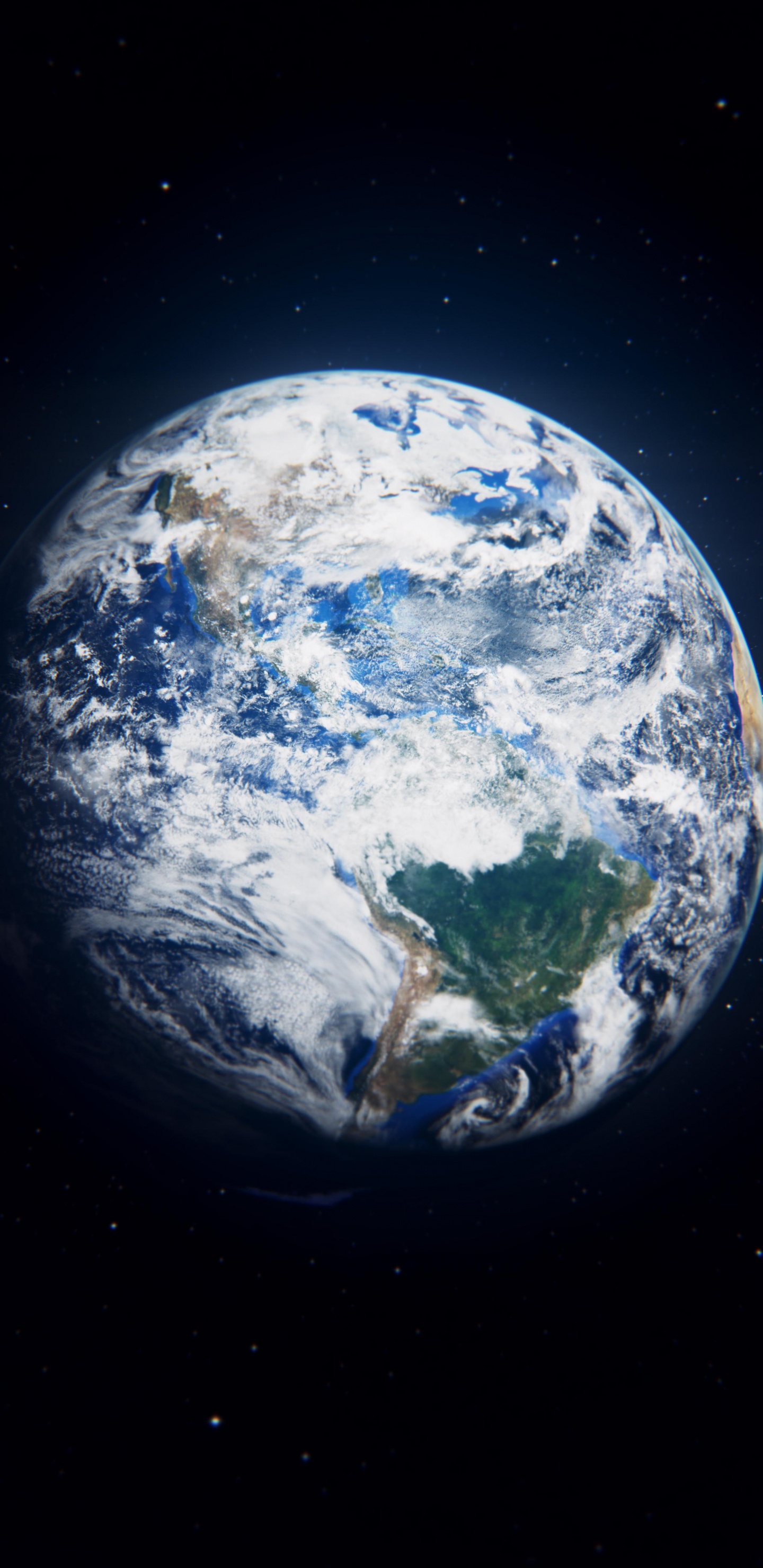 Blau-weißer Planet Erde. Wallpaper in 1440x2960 Resolution