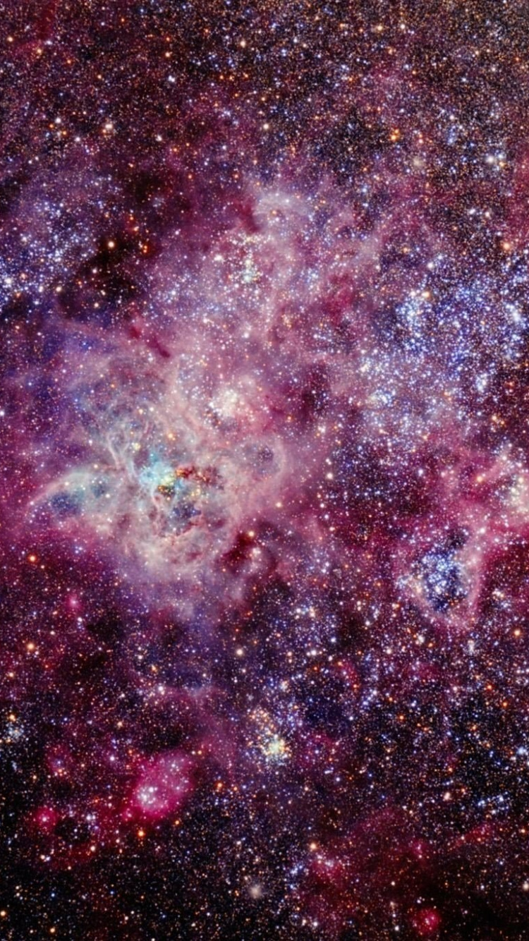 Purple and Black Galaxy Illustration. Wallpaper in 750x1334 Resolution