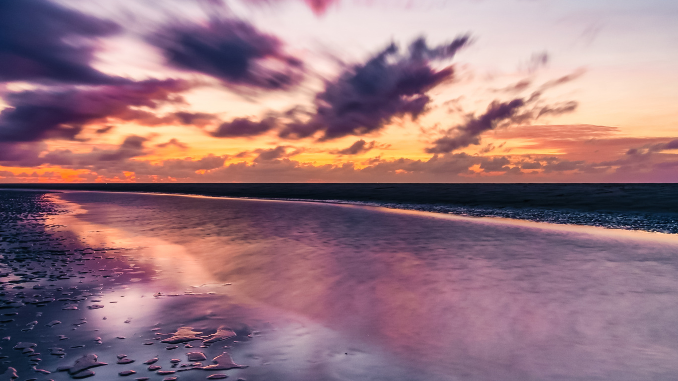 Agua, Los Recursos de Agua, Ambiente, Afterglow, Paisaje Natural. Wallpaper in 1366x768 Resolution