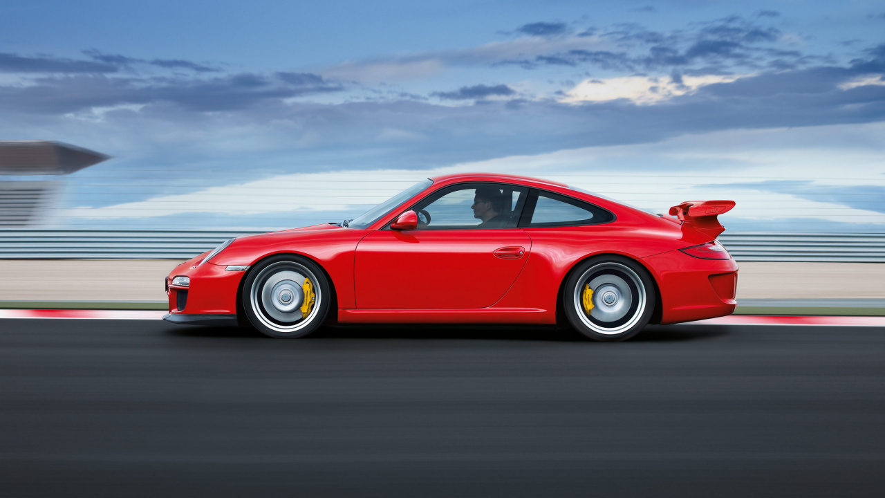Red Coupe on Gray Asphalt Road During Daytime. Wallpaper in 1280x720 Resolution