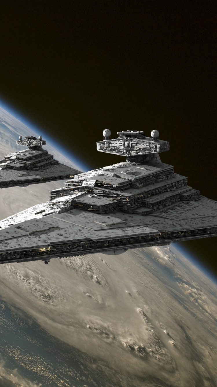 Sternenzerstörer, Star Wars, Raumschiff, Spaceplane, Atmosphäre. Wallpaper in 750x1334 Resolution