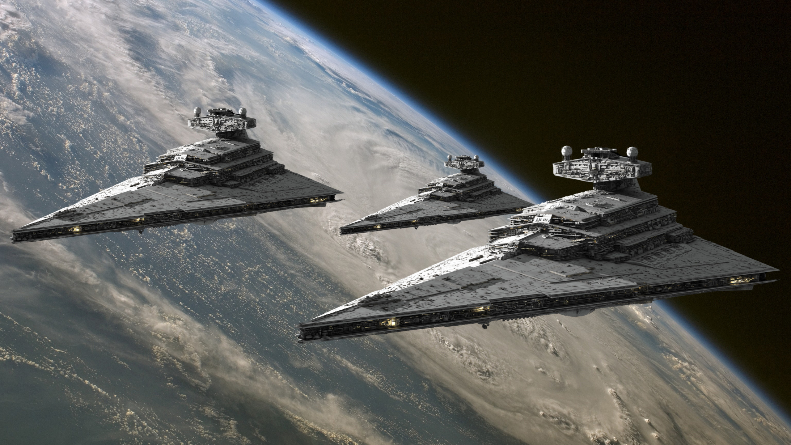Star Destroyer, Star Wars, Spacecraft, Spaceplane, Atmosphere. Wallpaper in 2560x1440 Resolution