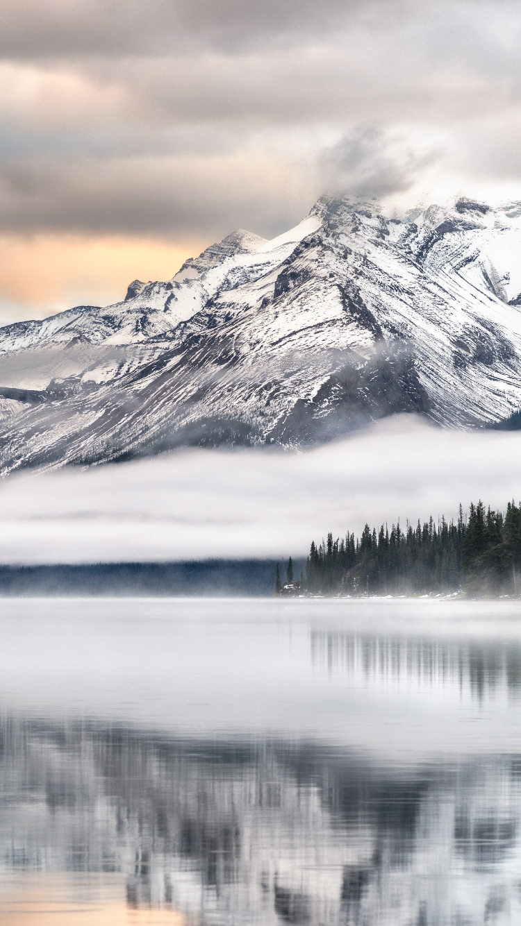 Alberta Canada Jaspe, Jasper, Lac Moab, L'Esprit De L'Île, Lac Pyramidal. Wallpaper in 750x1334 Resolution