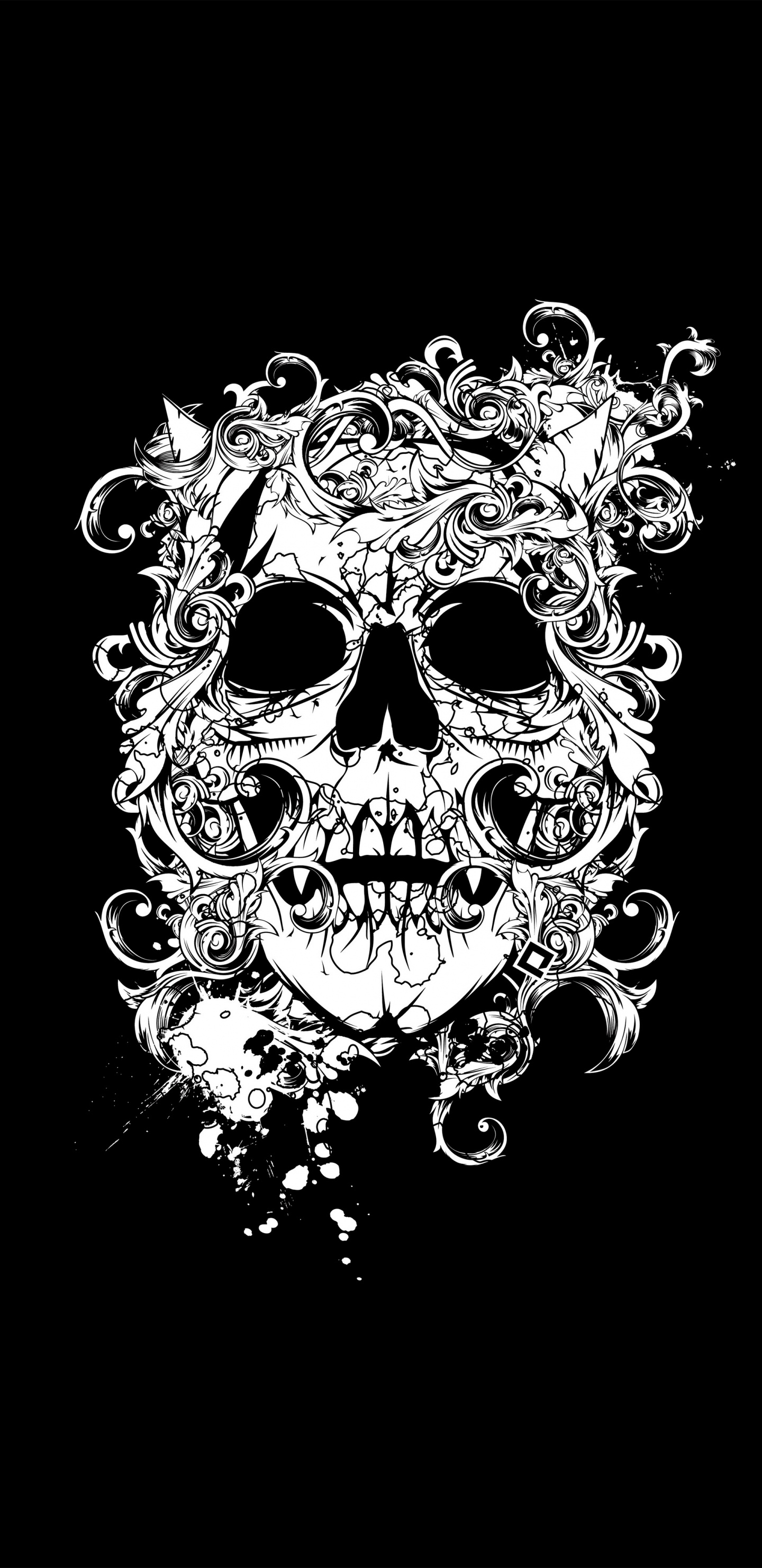 绘画, 矢量图形, 艺术, 颅术, 骨 壁纸 1440x2960 允许