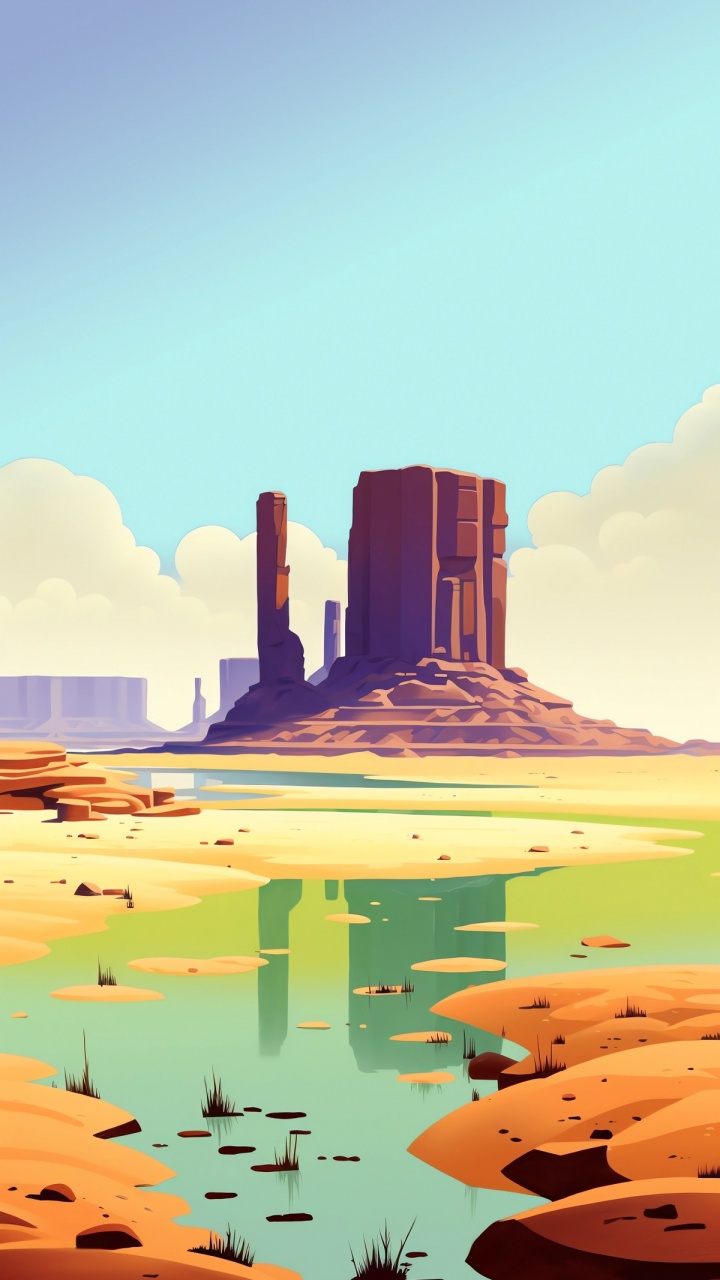 Architecture, Aeolian Landform, Water Transportation, Painting, Visual Arts. Wallpaper in 720x1280 Resolution