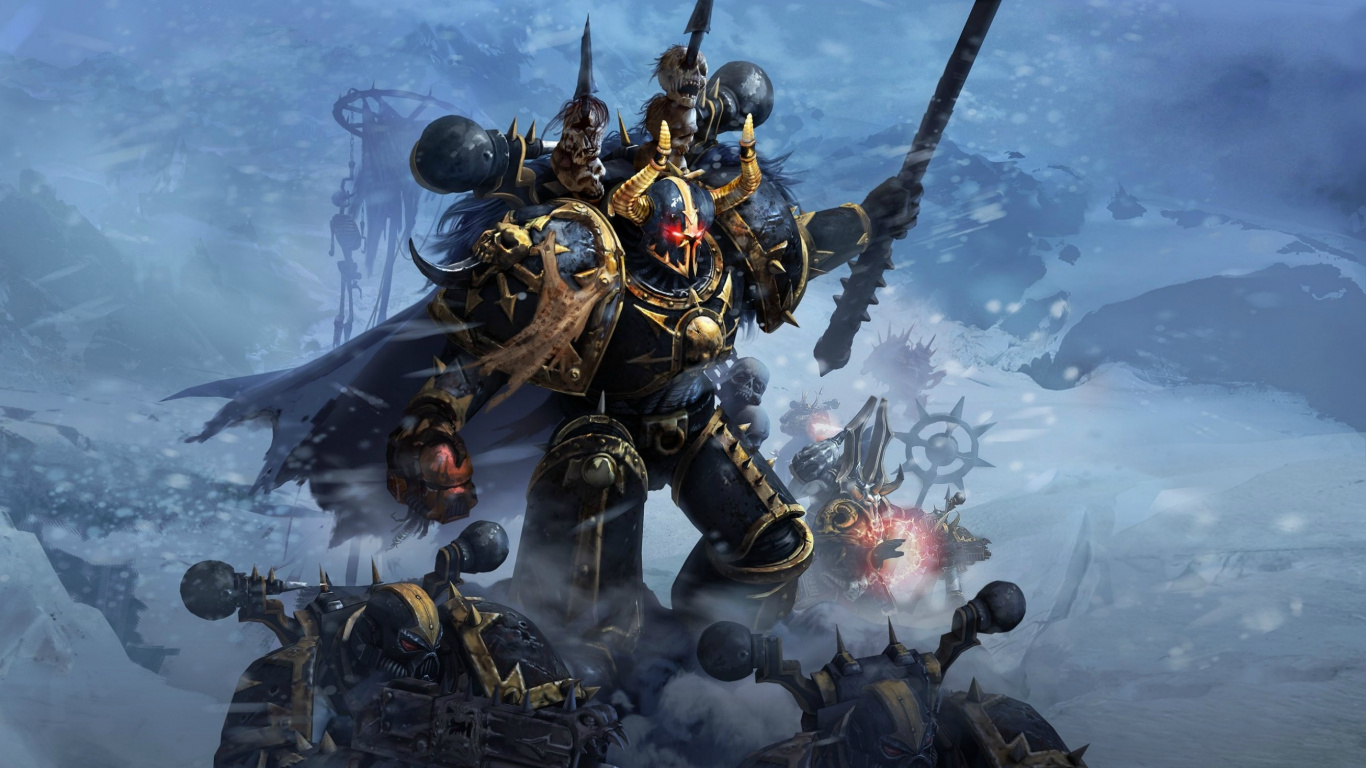 Warhammer 40 000 Dawn of War III, Chaos, pc Game, Warhammer 40 000 Space Marine, Battle. Wallpaper in 1366x768 Resolution