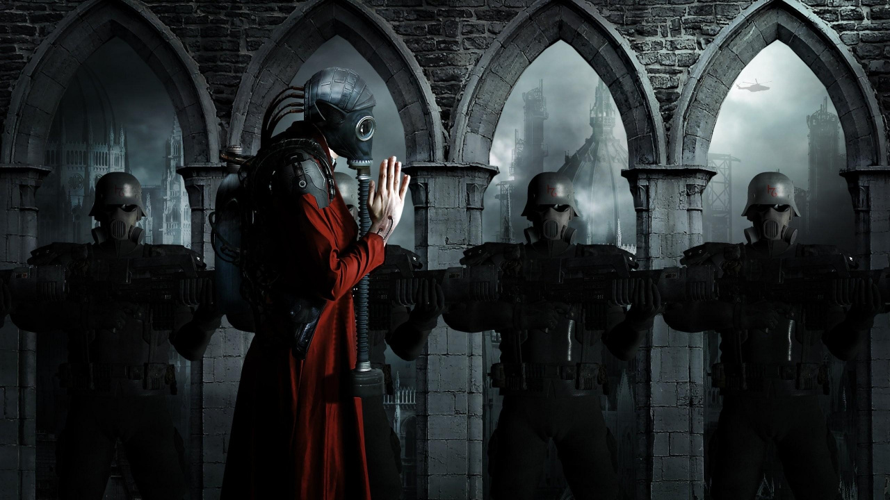 Man in Black Jacket and Red Scarf Standing Beside Man in Black Jacket. Wallpaper in 1280x720 Resolution