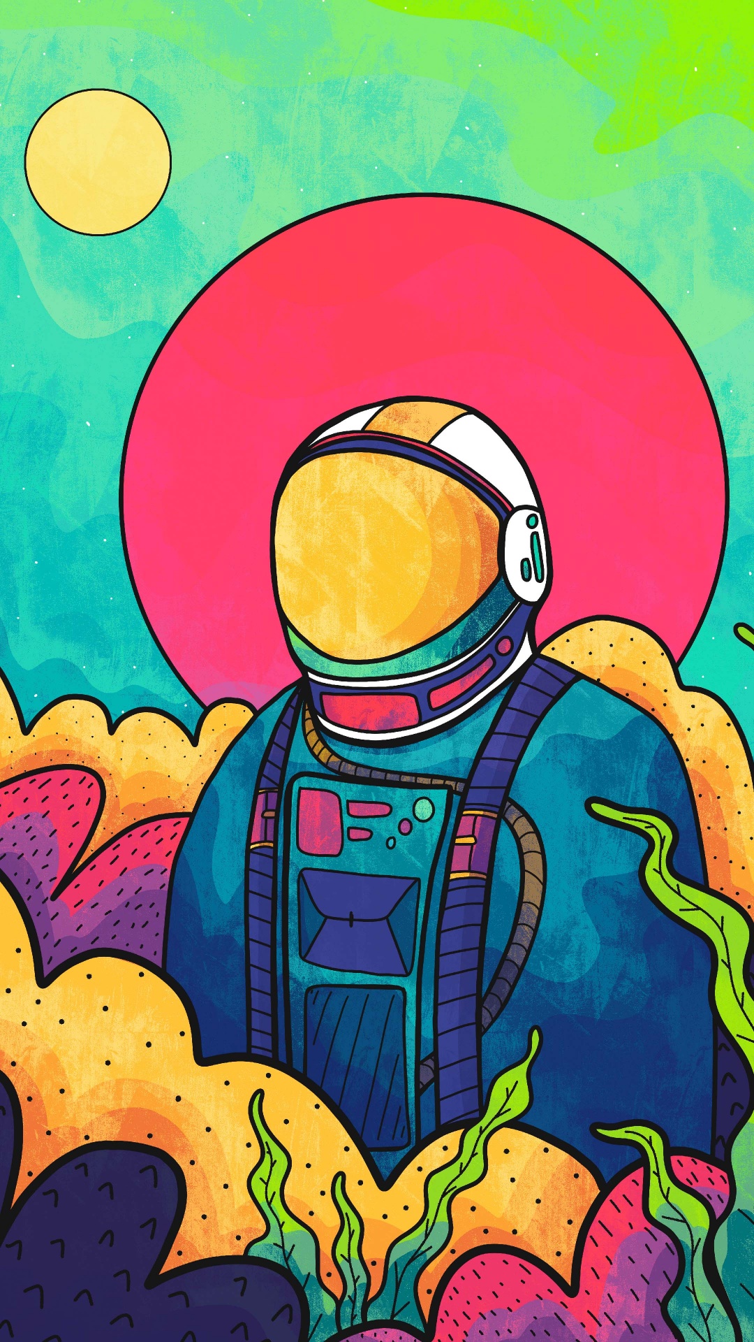 Astronauta, Cartel, Caricatura, Arte, Diseño. Wallpaper in 1080x1920 Resolution