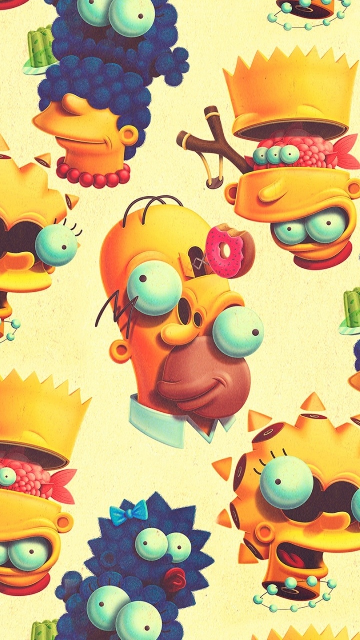 巴特辛普森, 丽莎*辛普森, 玛姬*辛普森, 卡通, 画家 壁纸 720x1280 允许