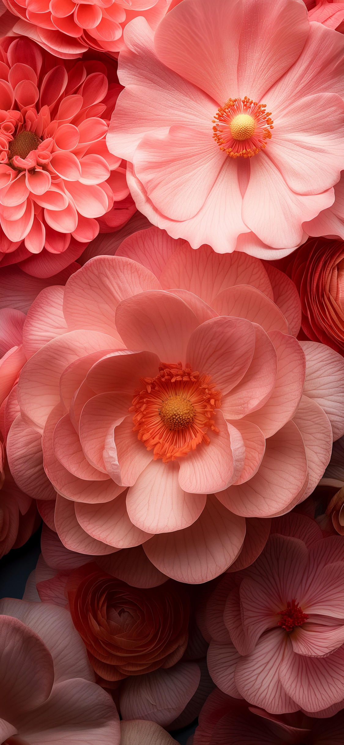 Blütenblatt, Blumenmuster, Tabelle, Pink, Rose. Wallpaper in 1125x2436 Resolution