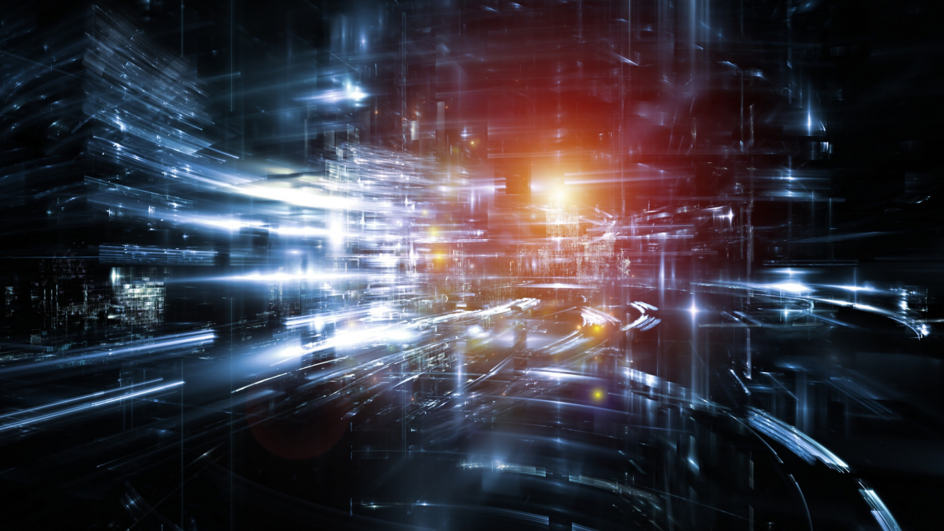 Reflejo de Luz Roja y Blanca. Wallpaper in 1366x768 Resolution