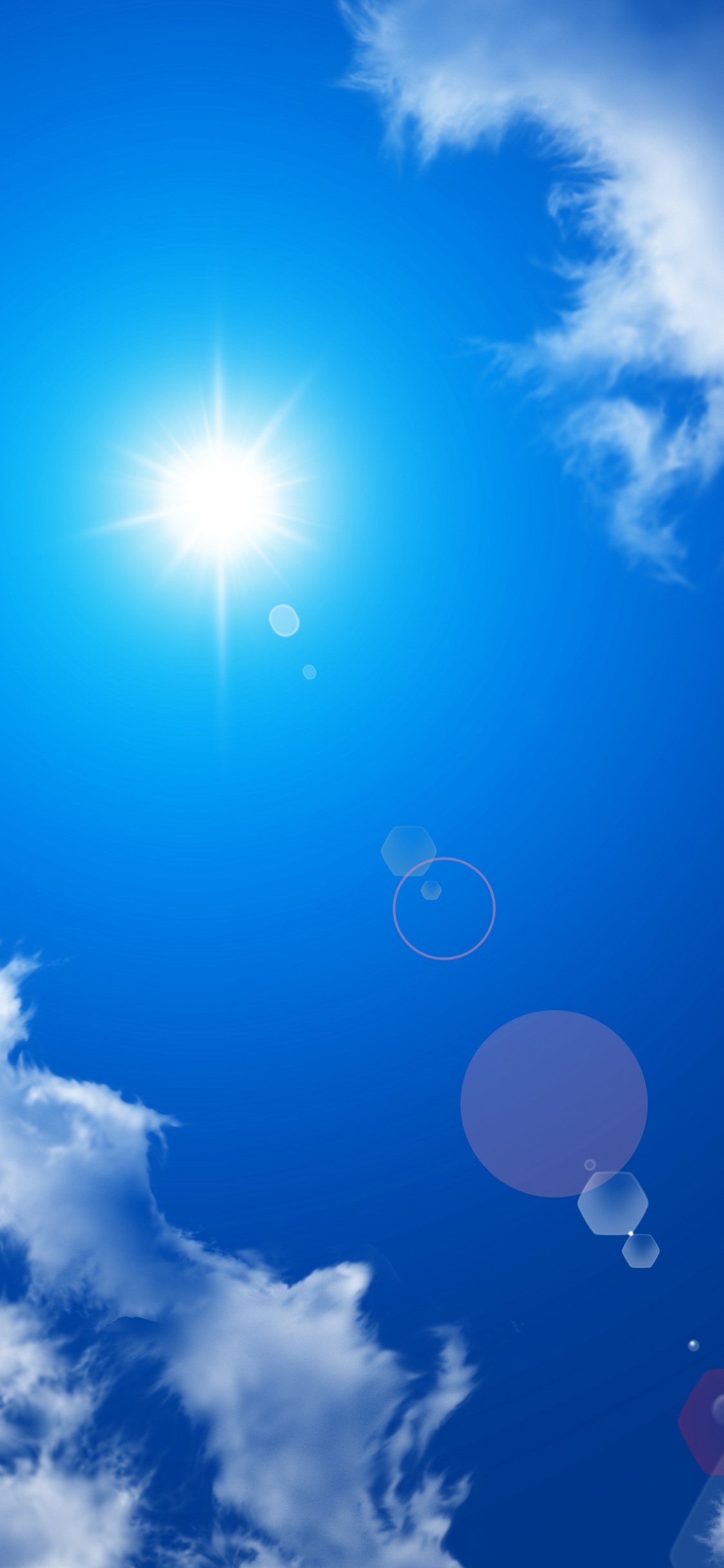 White Clouds and Blue Sky During Daytime. Wallpaper in 1125x2436 Resolution