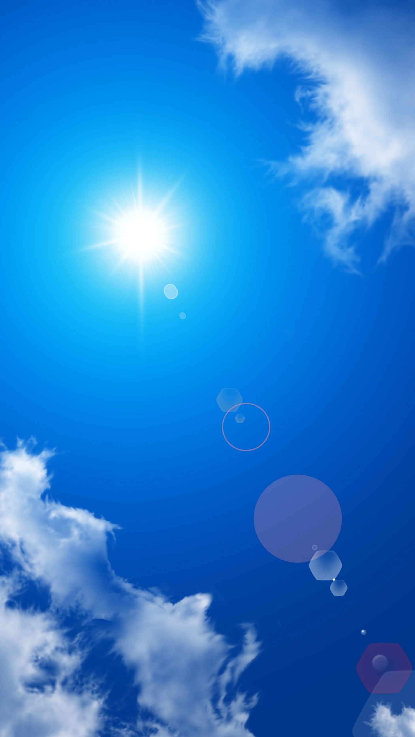 White Clouds and Blue Sky During Daytime. Wallpaper in 1440x2560 Resolution