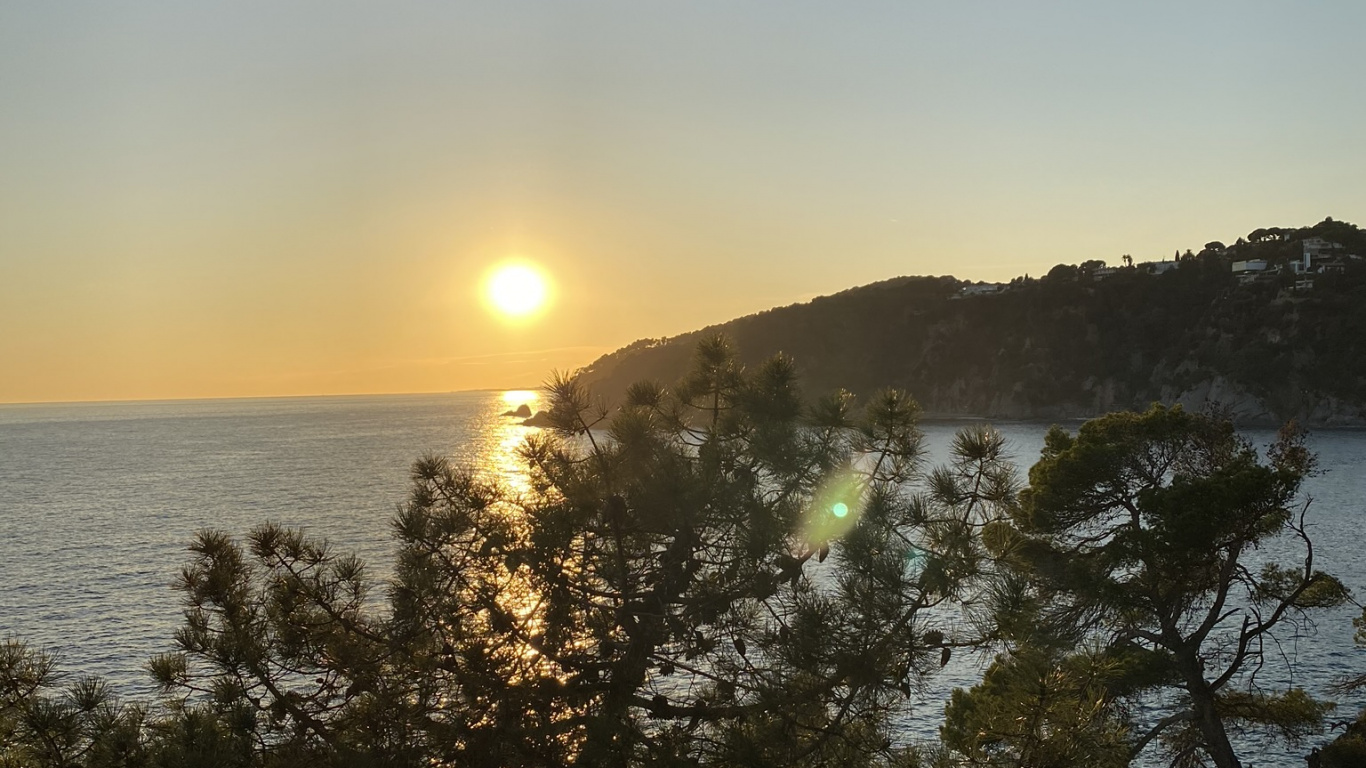 日出, 植被, 太阳, 日落, 地平线 壁纸 1366x768 允许