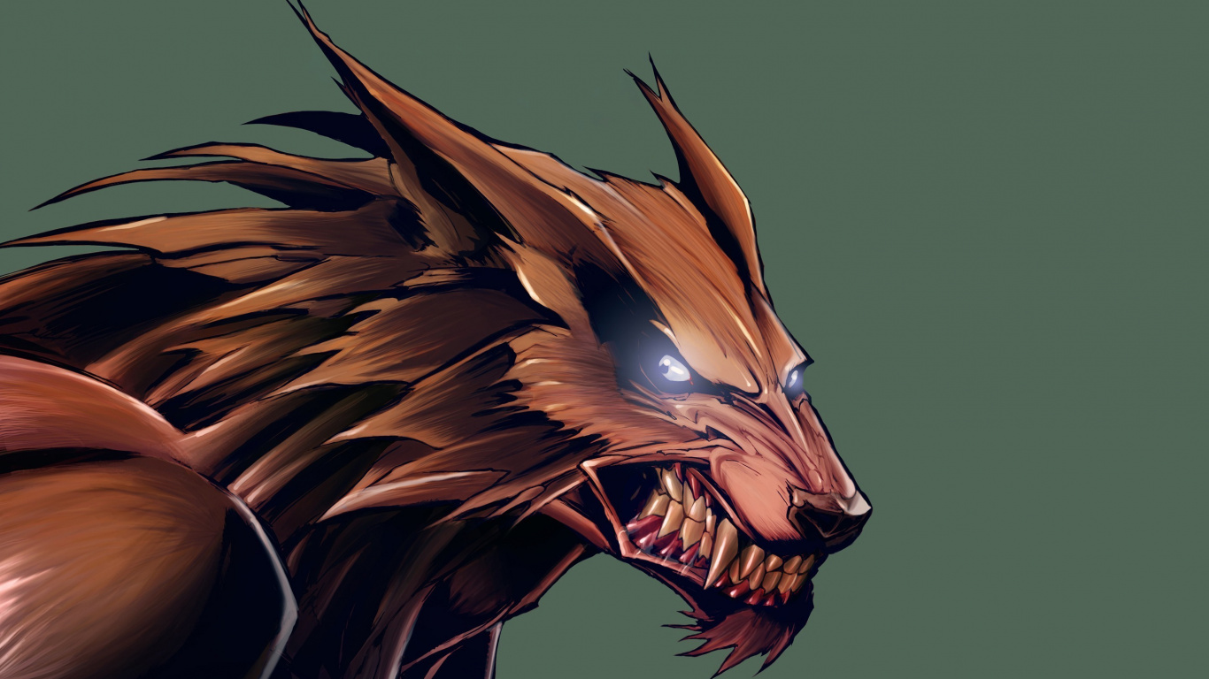 Illustration de Lion Marron et Noir. Wallpaper in 1366x768 Resolution