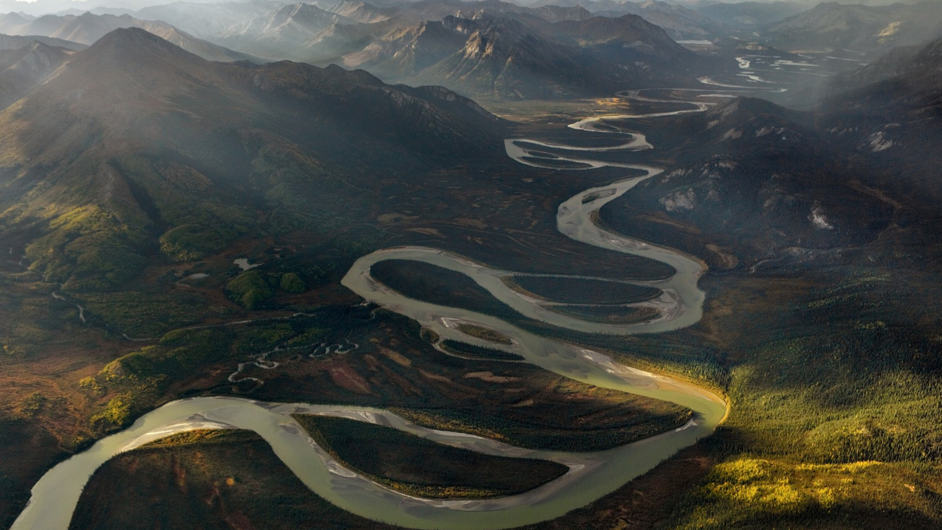 高地, 水资源, 安装的风景, 跌倒了, 公园 壁纸 1920x1080 允许