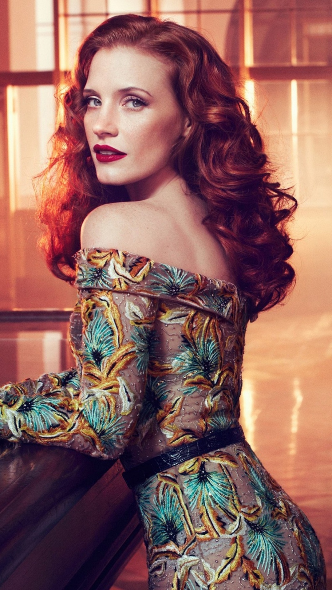 Jessica Chastain Vogue Italia, Jessica Chastain, Lawless, Red Hair, Vogue. Wallpaper in 1080x1920 Resolution
