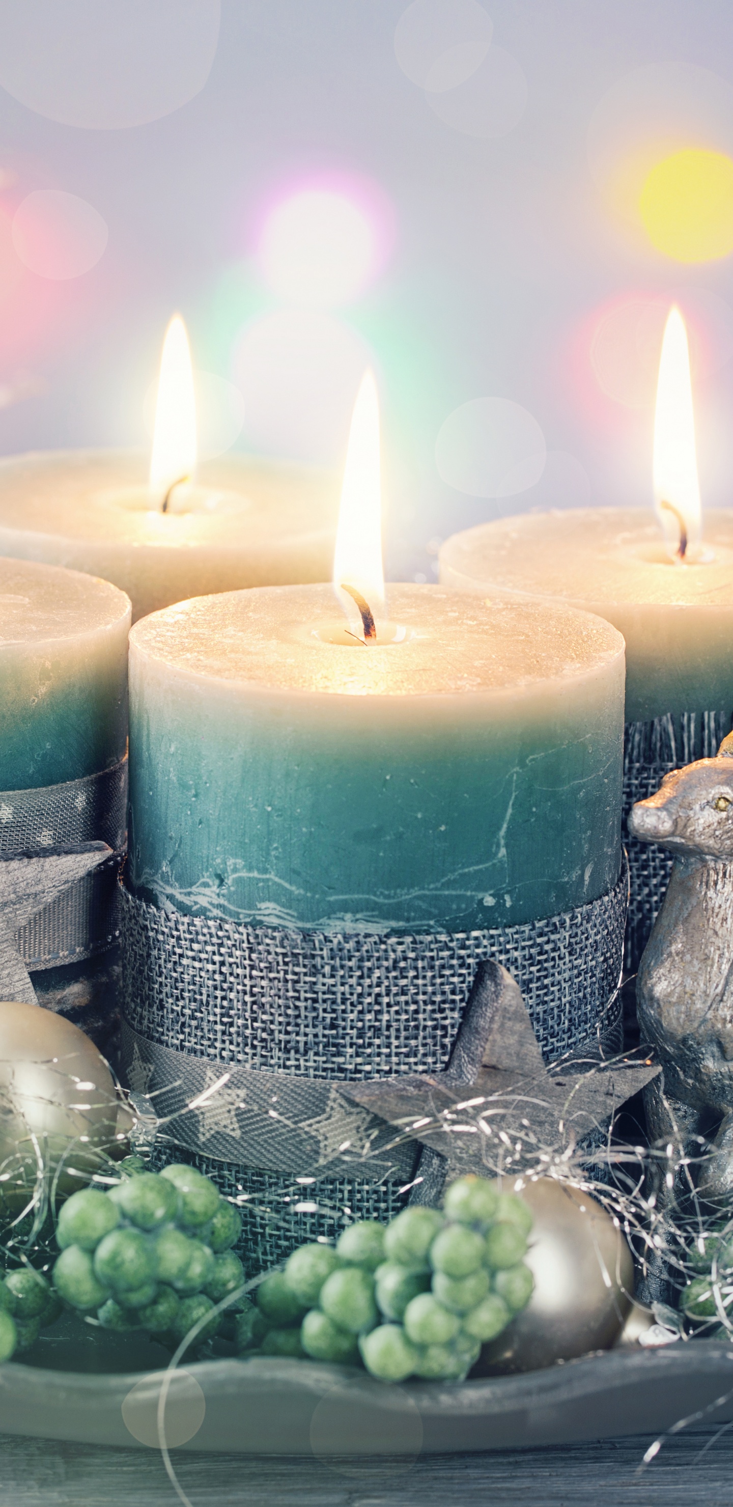 Candle, Christmas Day, New Year, Lighting, Still Life. Wallpaper in 1440x2960 Resolution