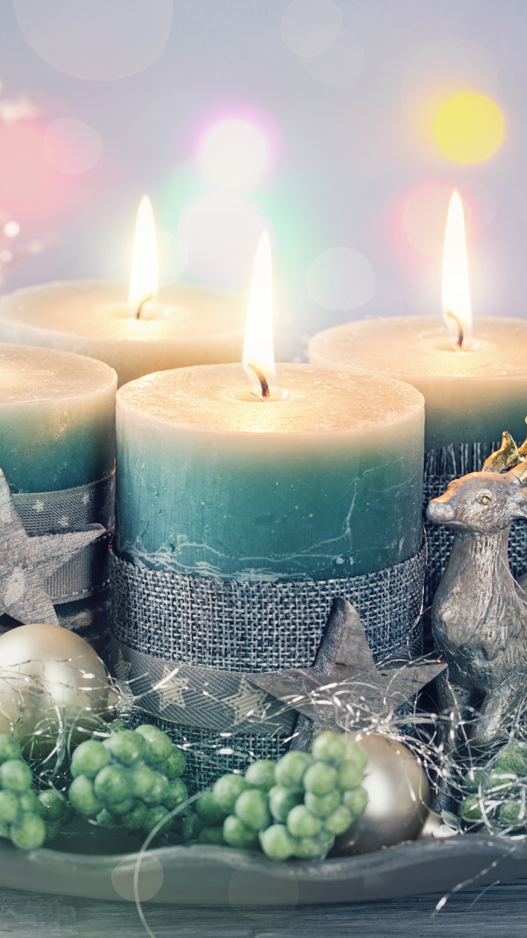 Candle, Christmas Day, New Year, Lighting, Still Life. Wallpaper in 750x1334 Resolution