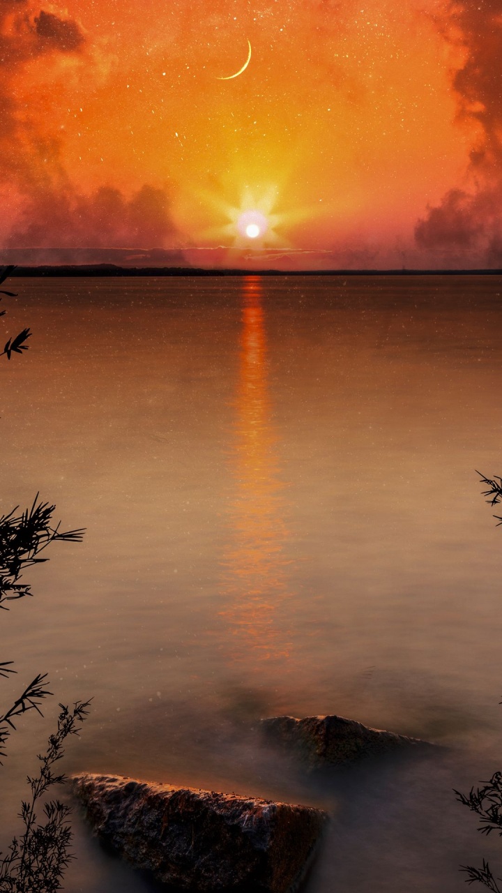 反射, 水资源, 气氛, 余辉, 生态区 壁纸 720x1280 允许