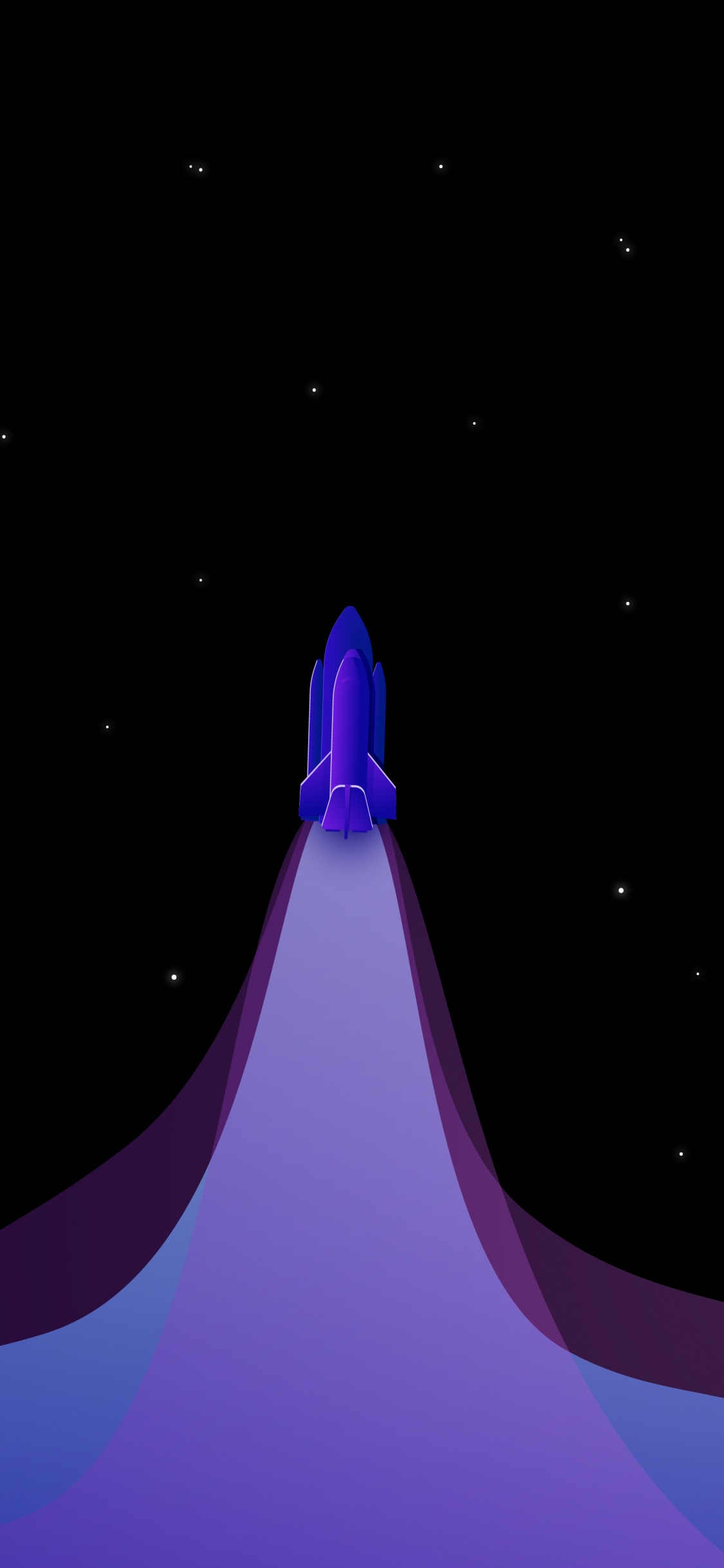 Rocket, Amoled, Atmosphere, Purple, Space. Wallpaper in 1125x2436 Resolution