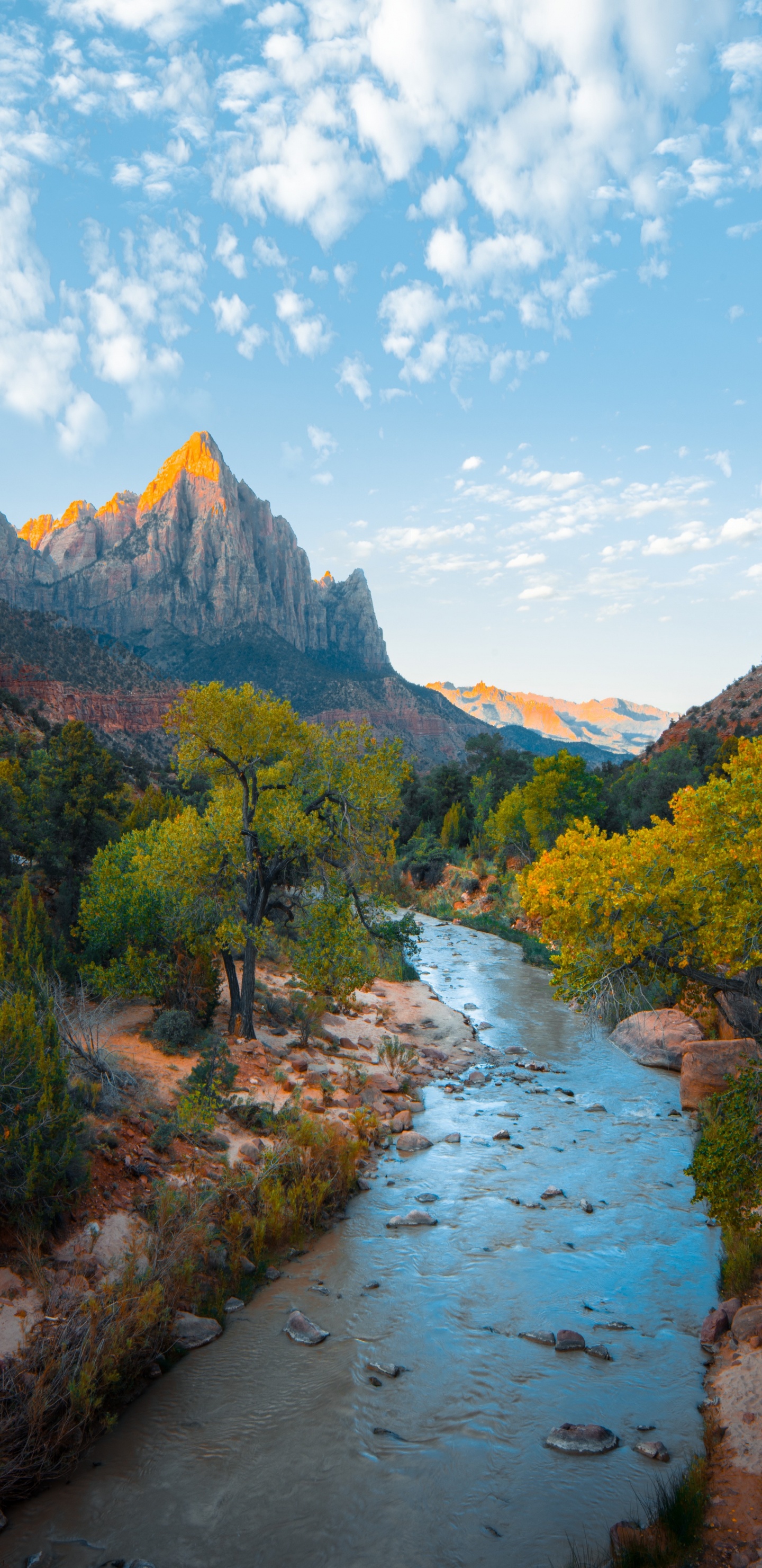 Trippy River, River, Mountain River, Cloud, Water. Wallpaper in 1440x2960 Resolution