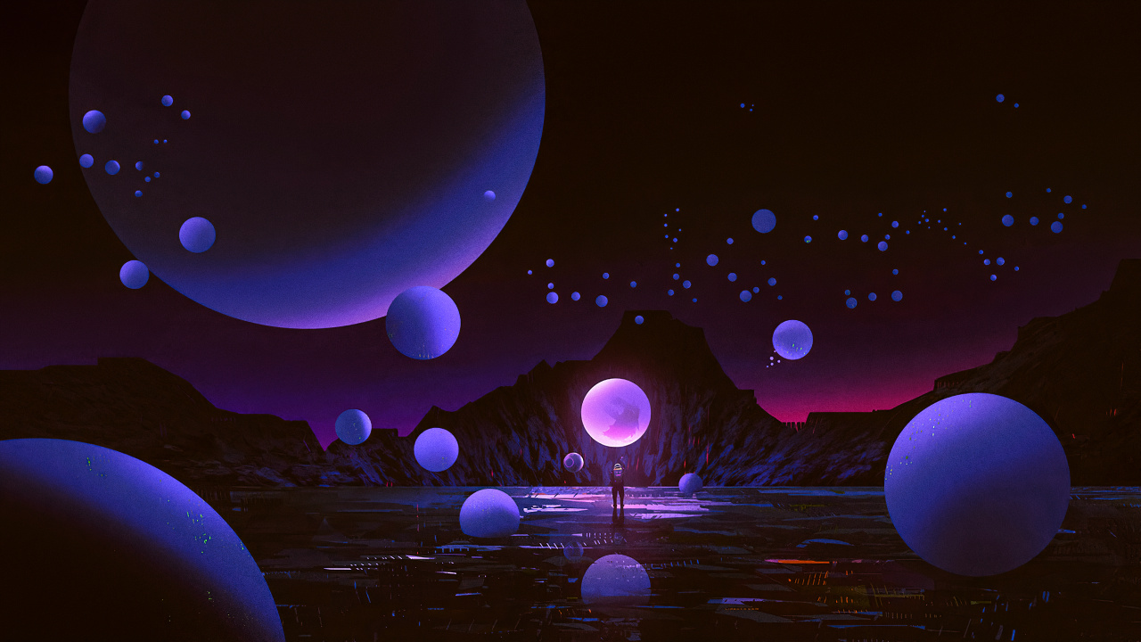 Atmosphere, Light, Azure, Purple, Black. Wallpaper in 1280x720 Resolution