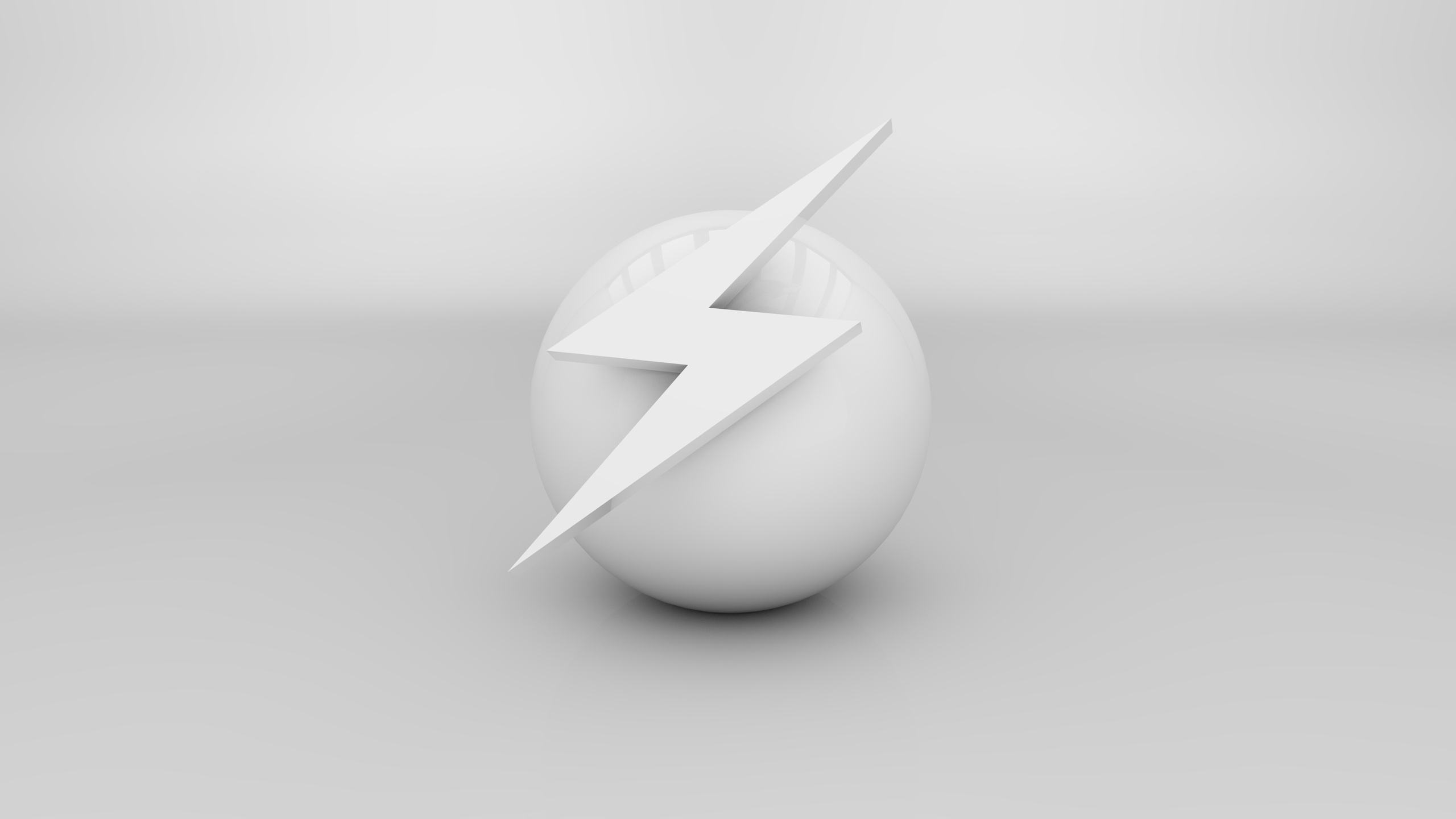 White Round Ball With White Background. Wallpaper in 2560x1440 Resolution