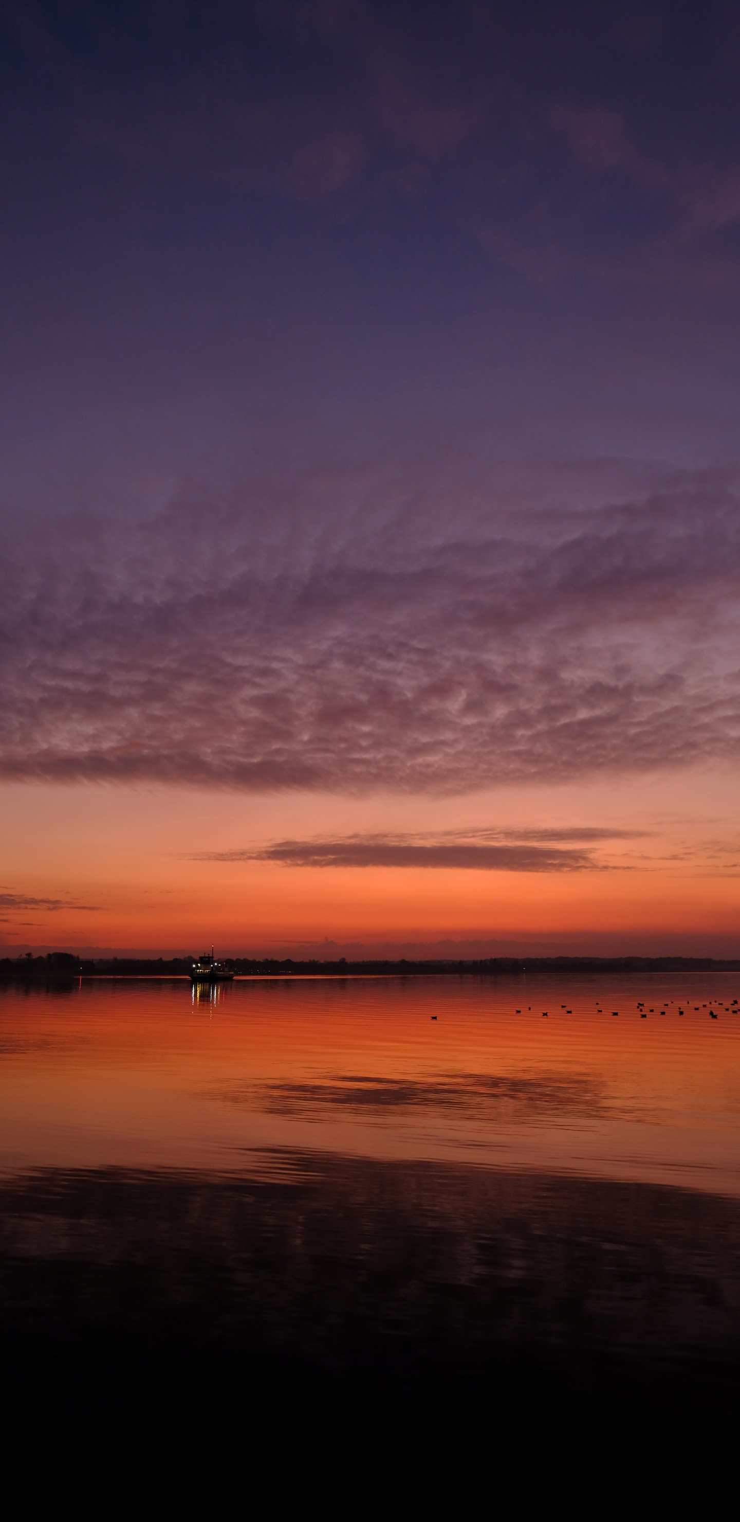 Horizon, Afterglow, Nature, Lever, Mer. Wallpaper in 1440x2960 Resolution