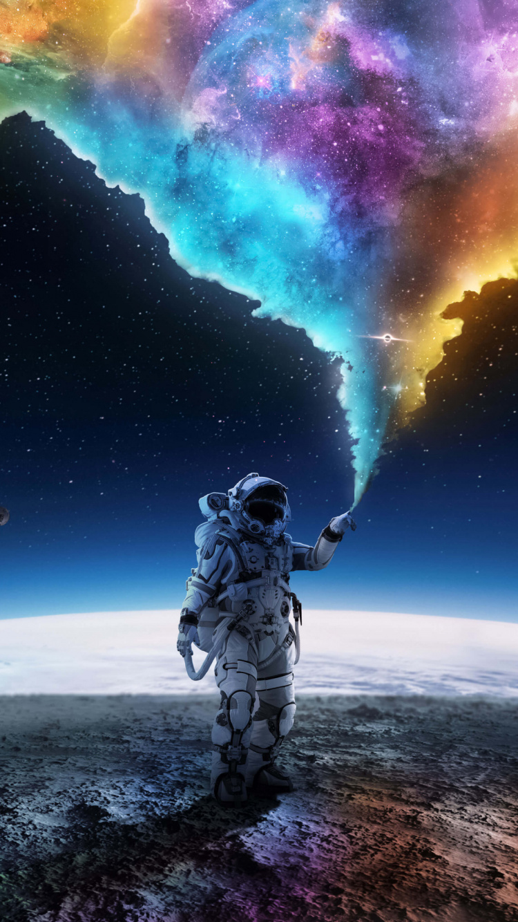 外层空间, 宇航员, 宇宙 壁纸 750x1334 允许