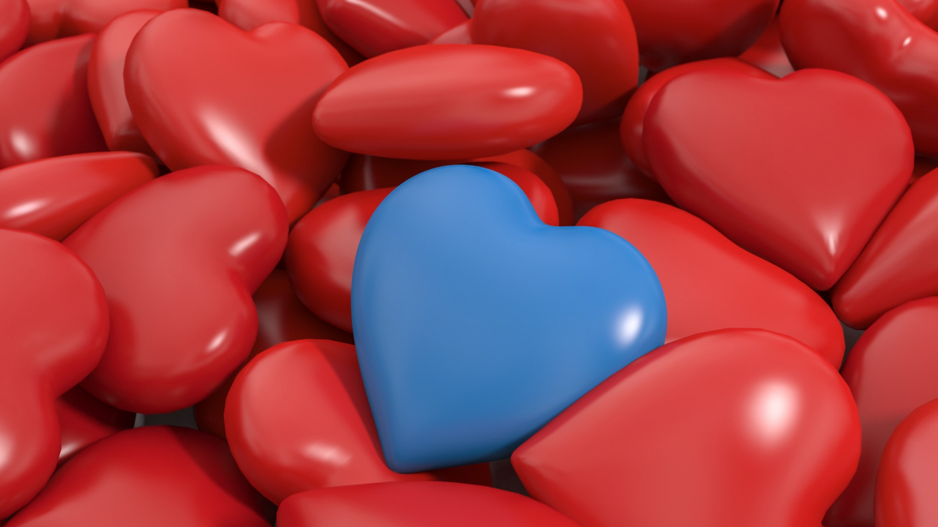 Jouet en Forme de Coeur en Plastique Rouge. Wallpaper in 1366x768 Resolution